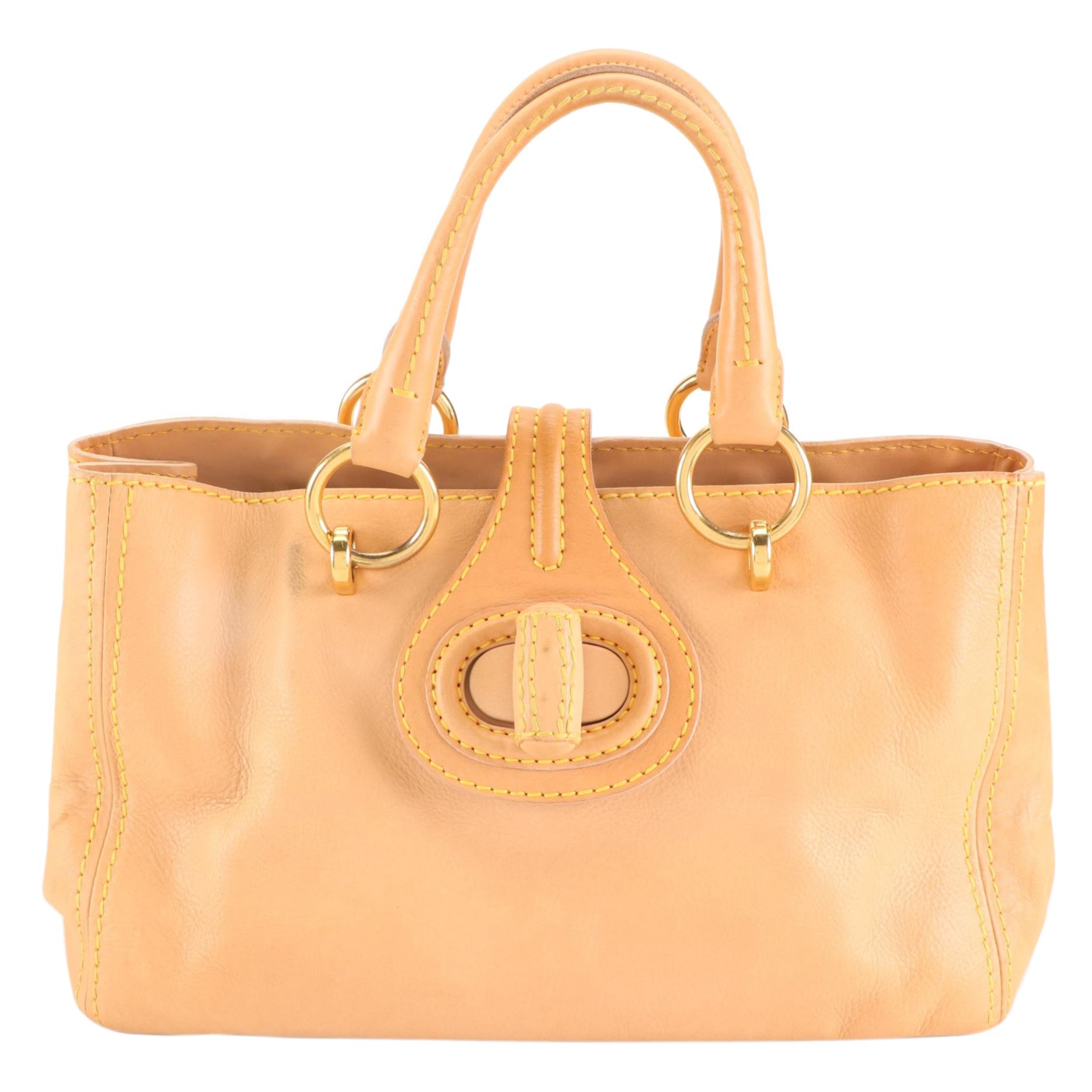 Prada Leather Turnlock Tote Bag