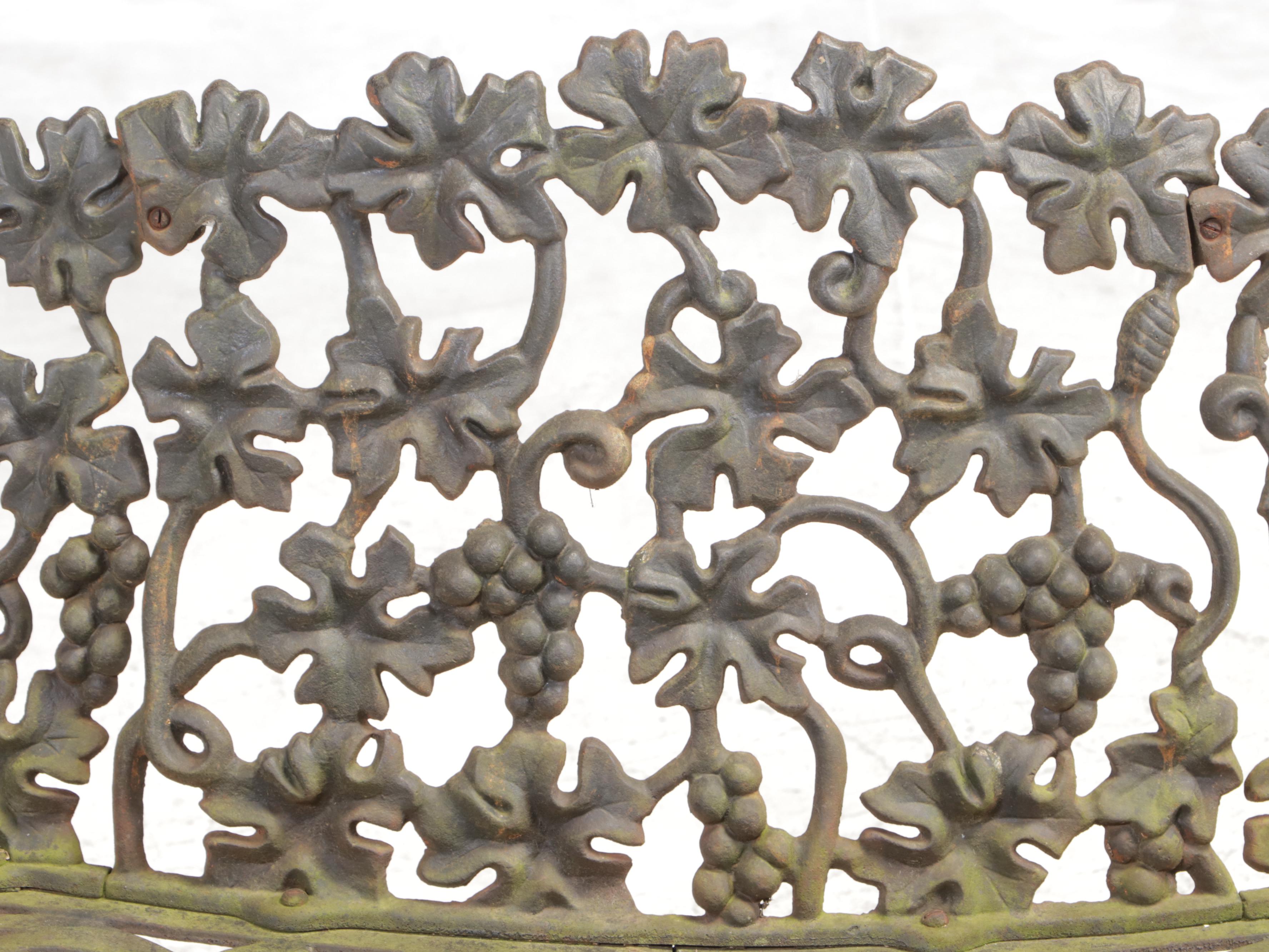 Victorian Cast Iron Patio Loveseat With Grapevine Motif