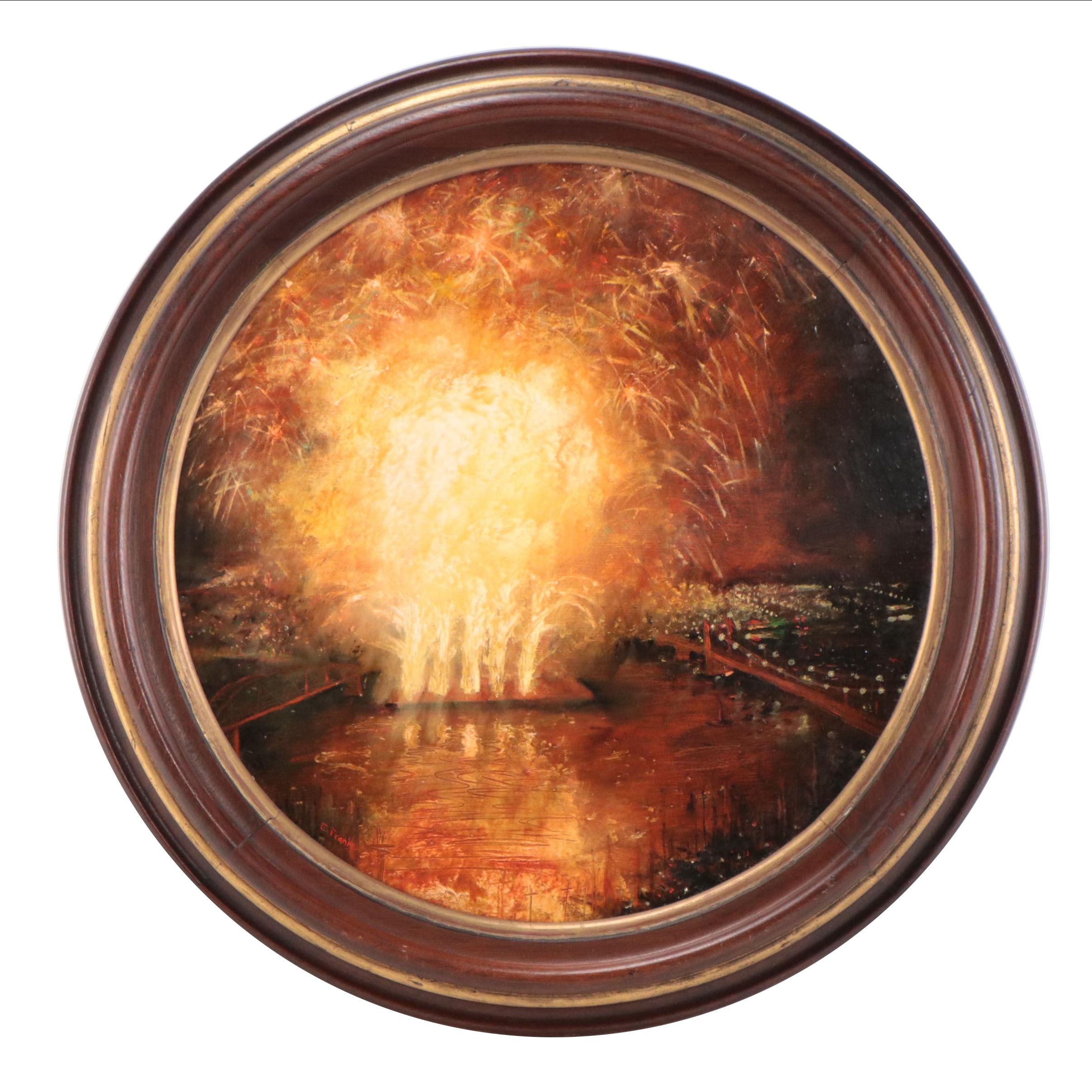 Eric Franke Oil Painting "Grand Finale, Labor Day Fireworks"