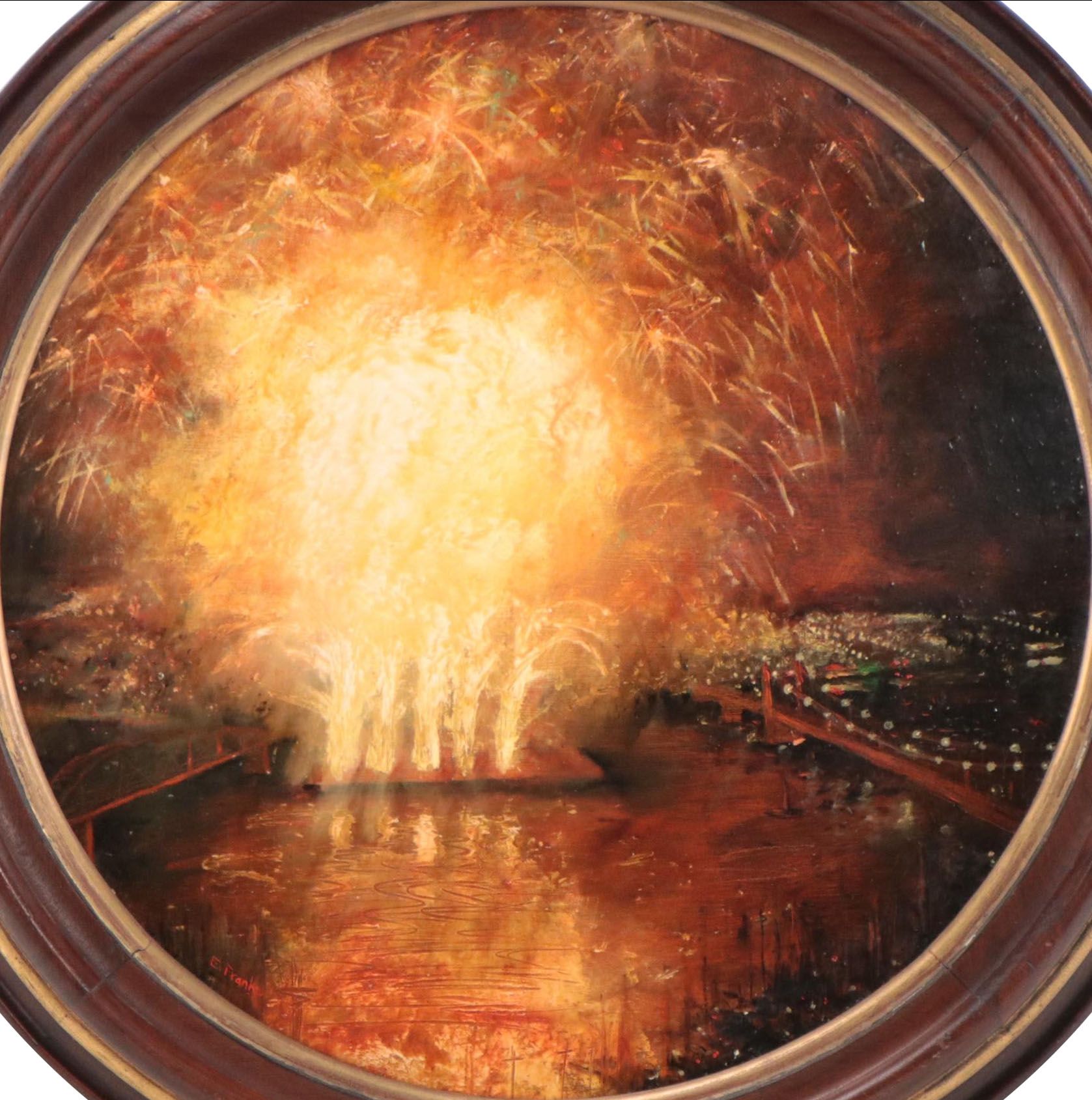 Eric Franke Oil Painting "Grand Finale, Labor Day Fireworks"