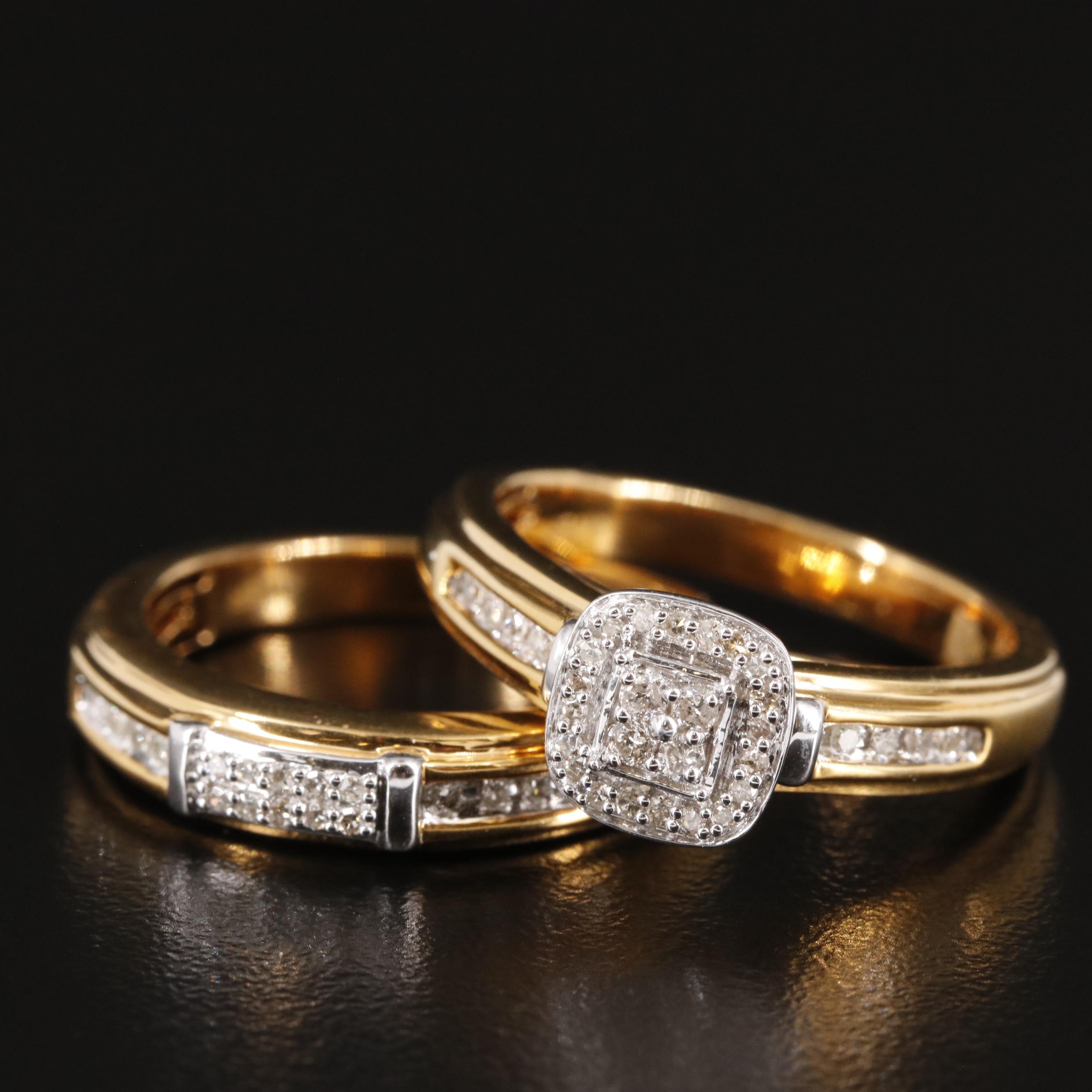 Sterling 0.22 CTW Diamond Rings