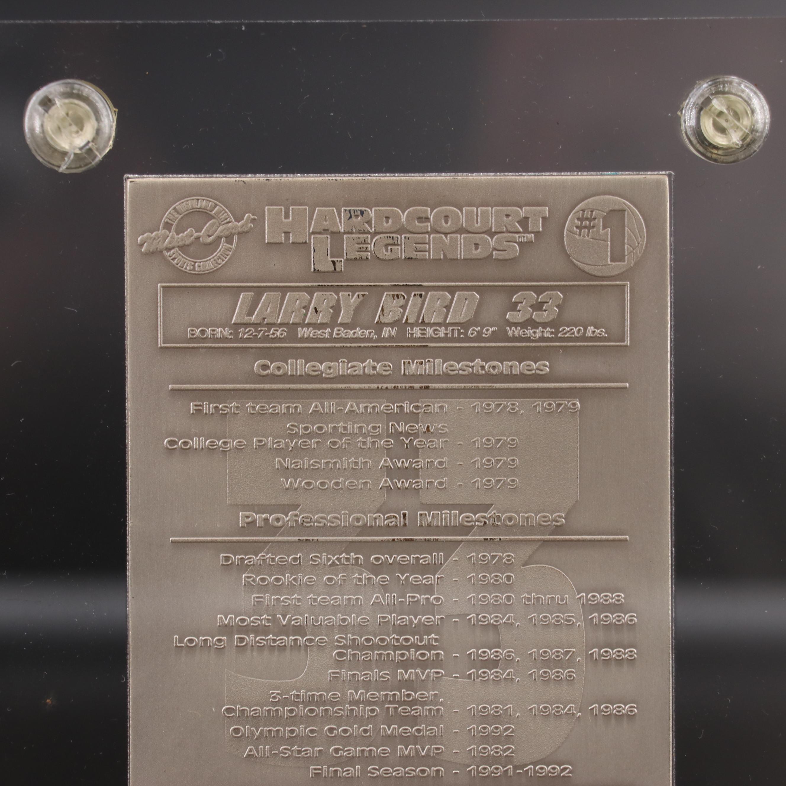 1995 Larry Bird 4.25 Troy Ounce .999 Fine Silver Trading Card Bar