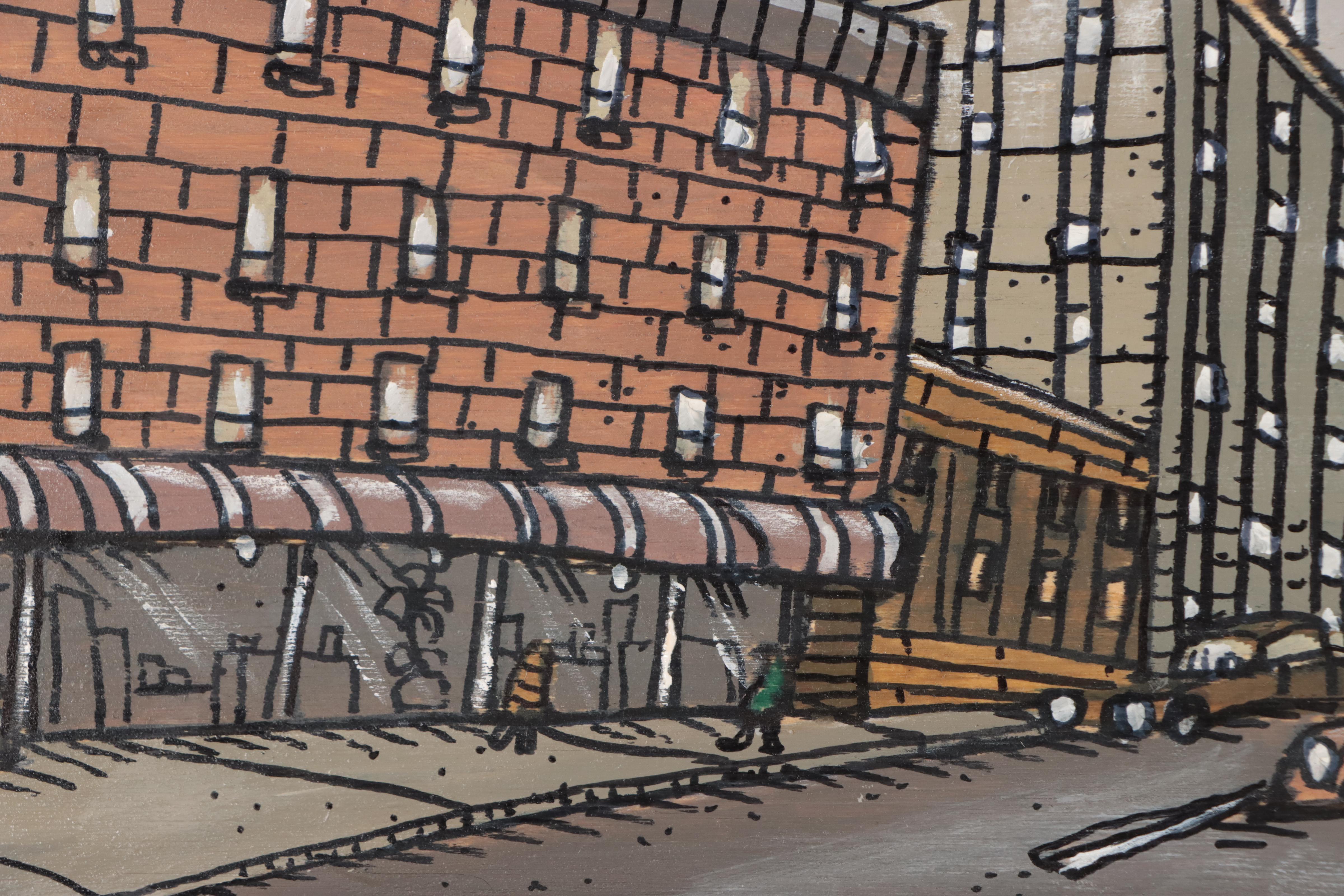 Aaron Wooten Cityscape Acrylic Painting, 2023