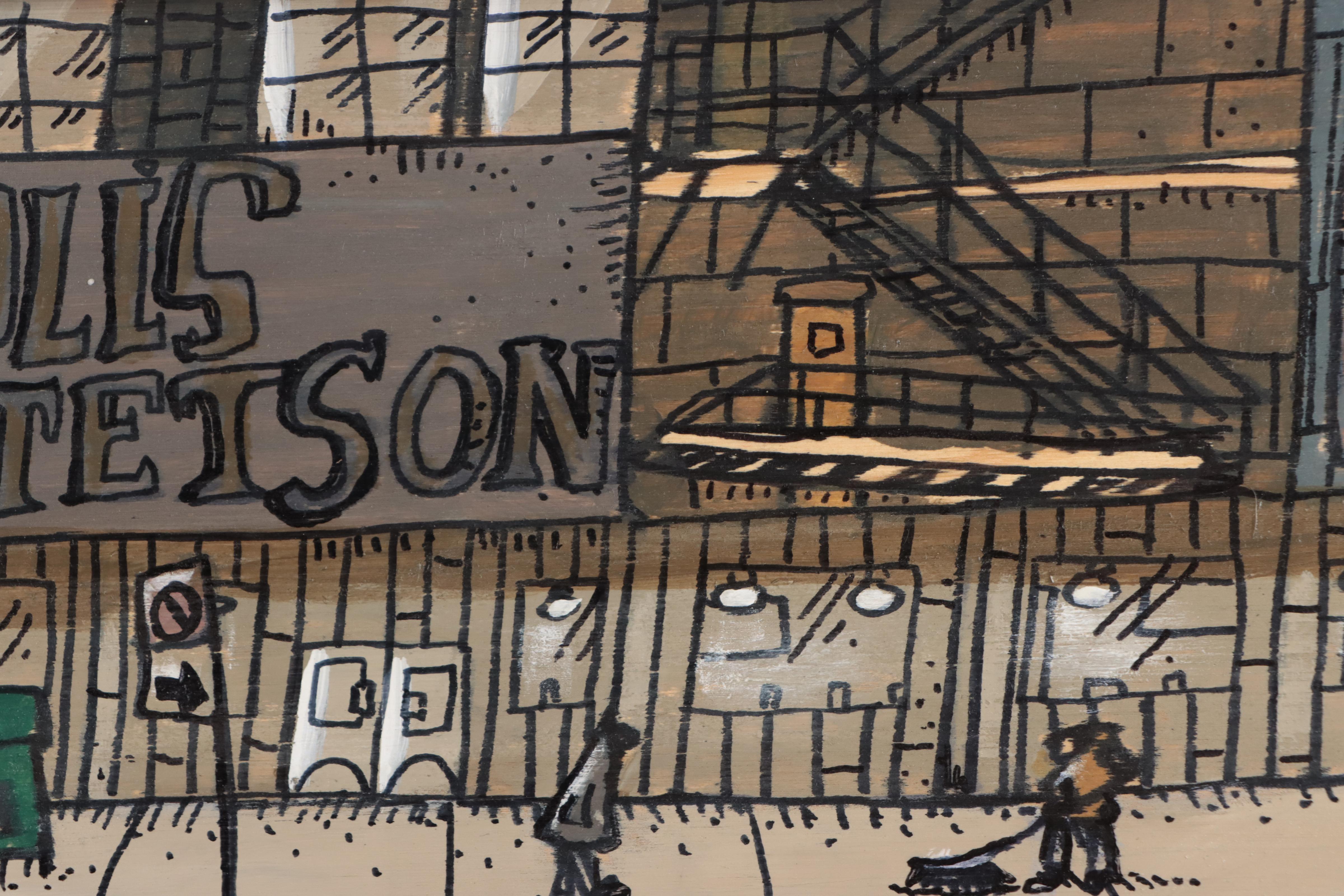 Aaron Wooten Cityscape Acrylic Painting, 2023