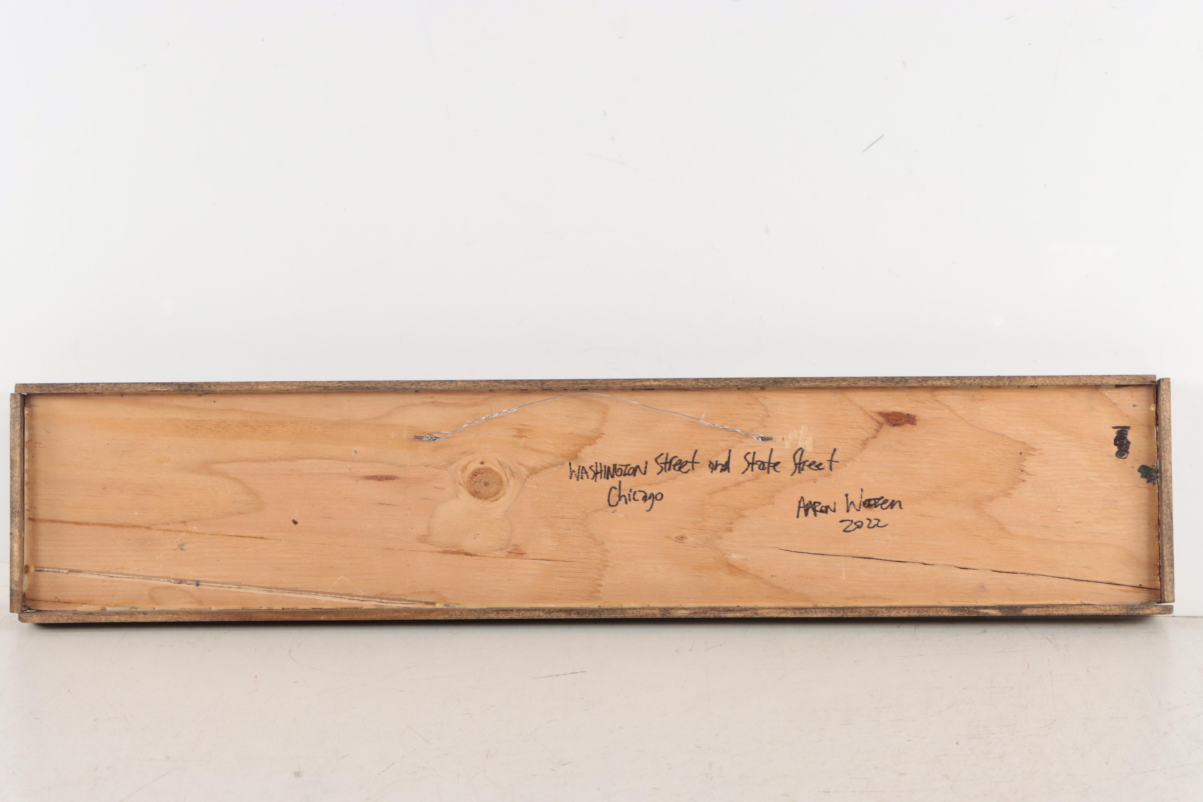 Aaron Wooten Cityscape Acrylic Painting, 2023