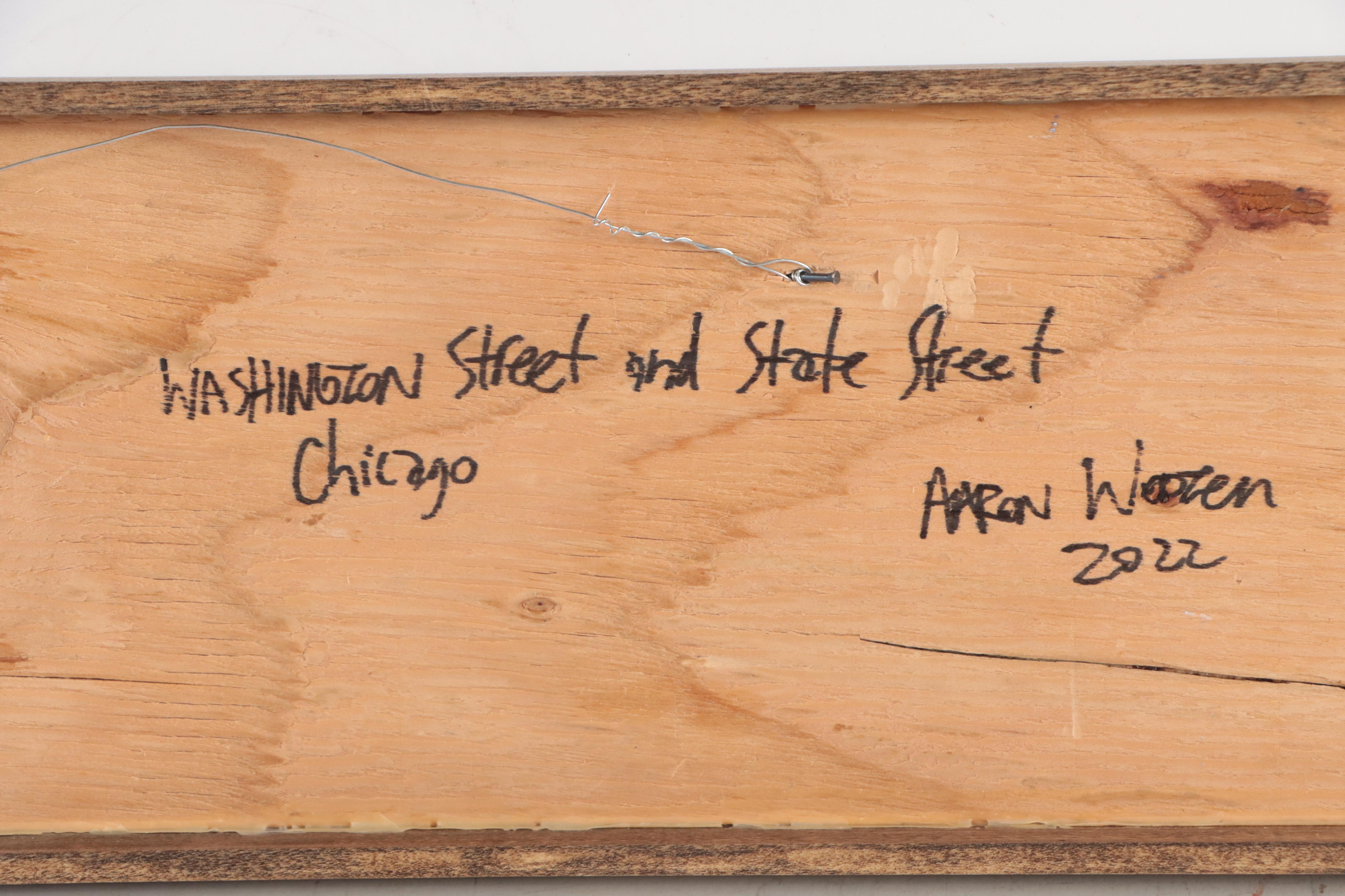 Aaron Wooten Cityscape Acrylic Painting, 2023