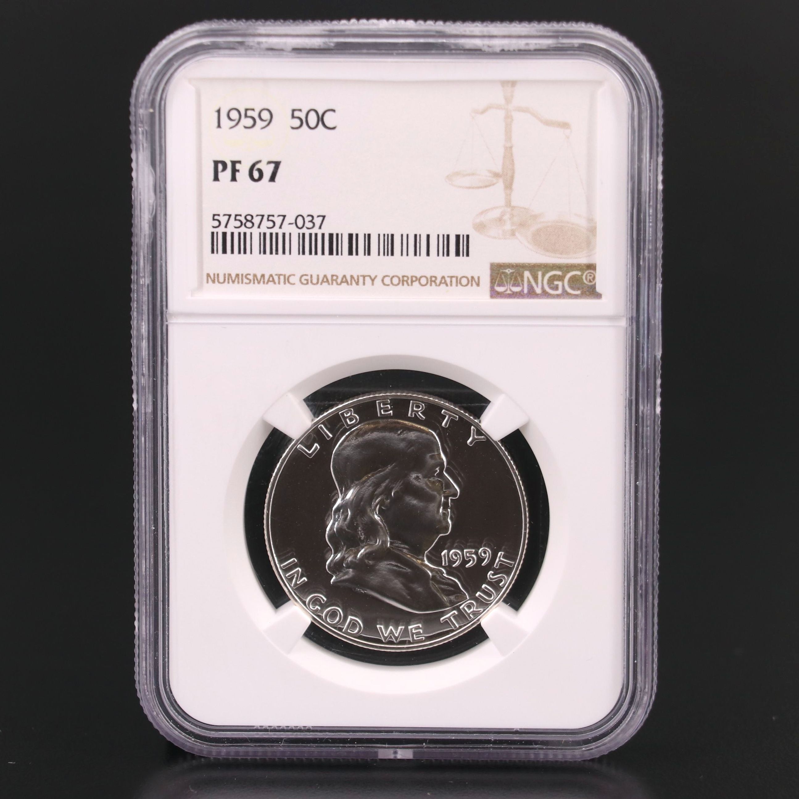 NGC PF67 1959 Franklin Silver Half Dollar
