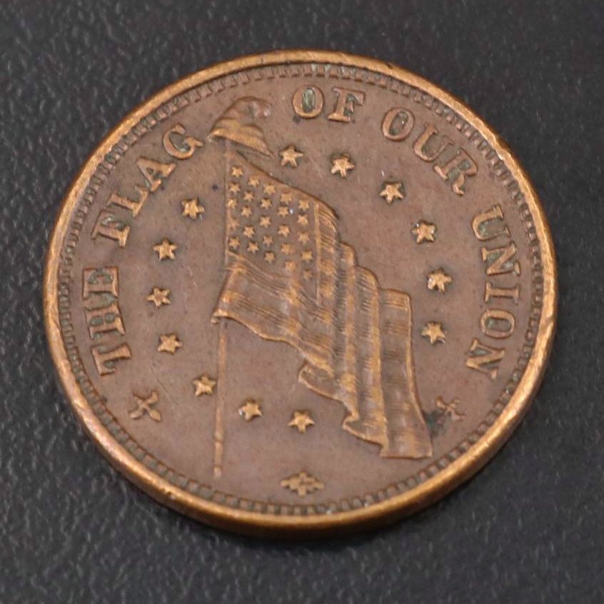 1863 "Flag of Our Union / Dix" Civil War Token