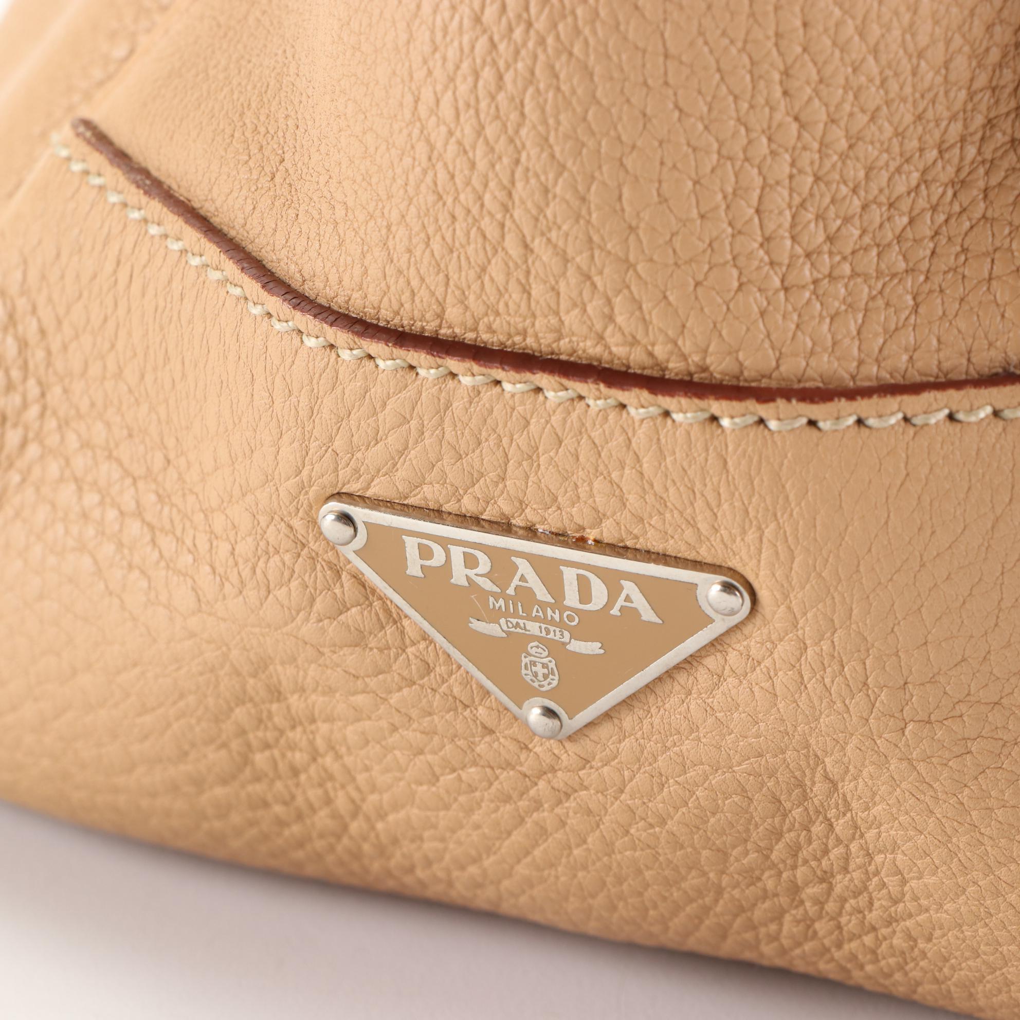 Prada Grained Leather Flap Shoulder Bag