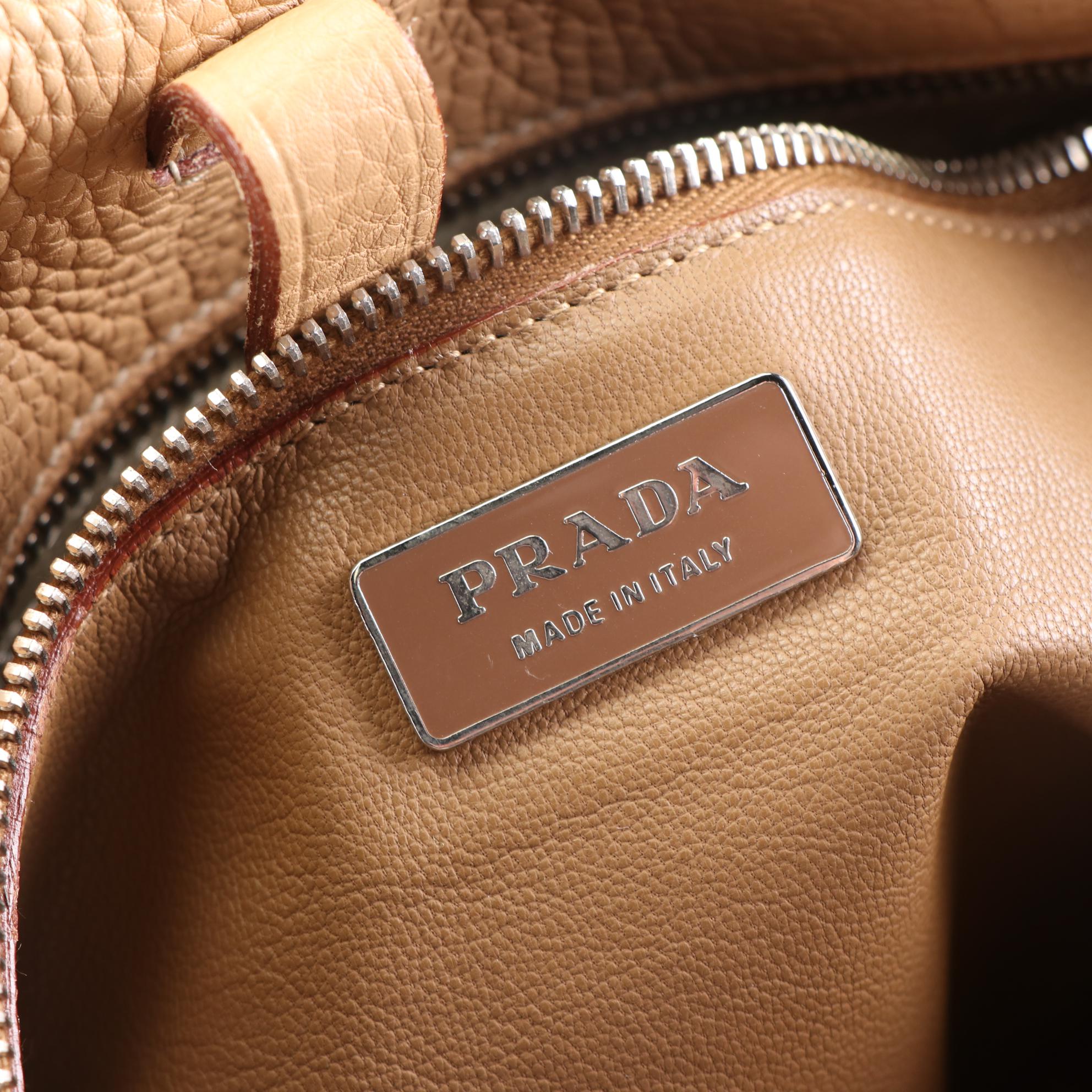 Prada Grained Leather Flap Shoulder Bag
