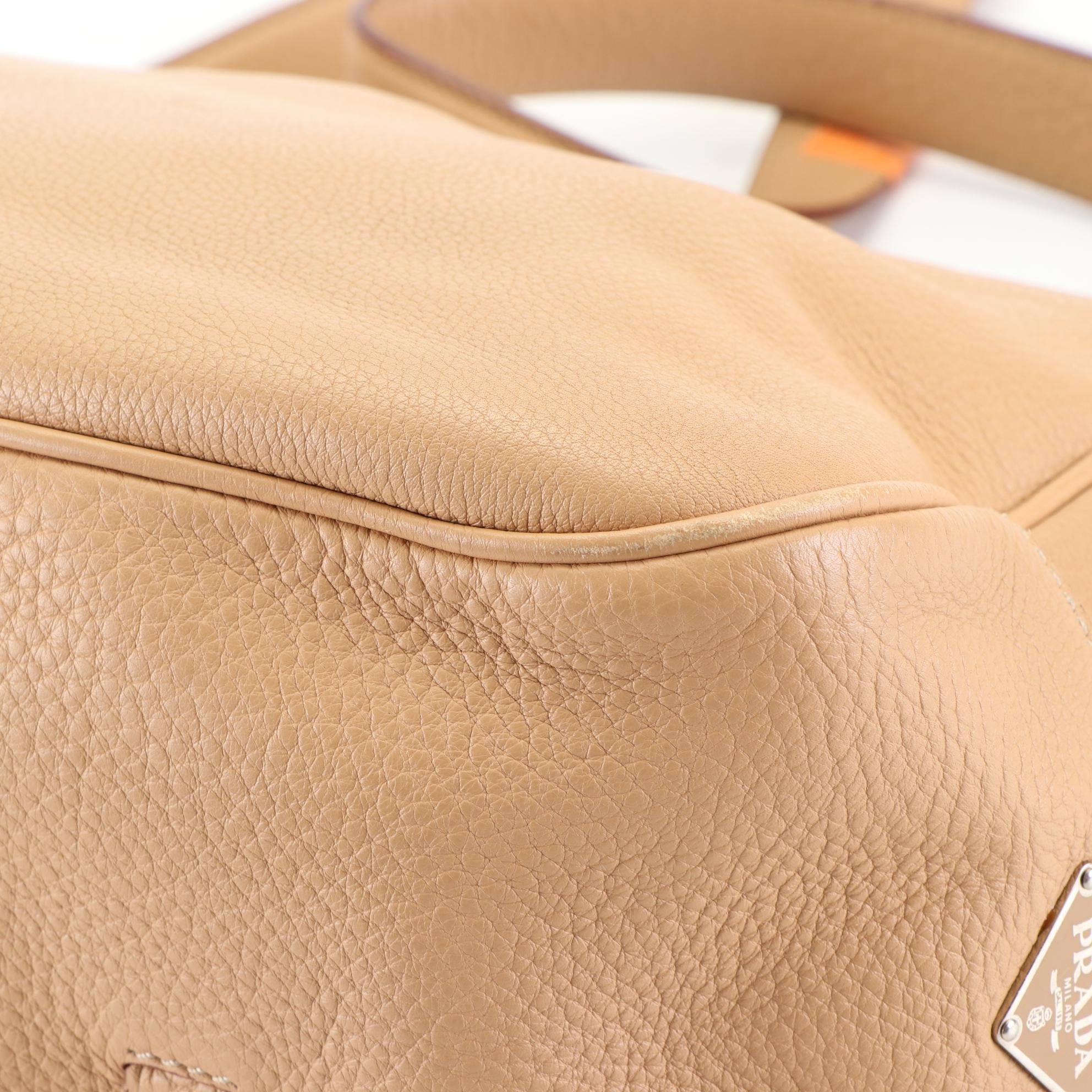 Prada Grained Leather Flap Shoulder Bag