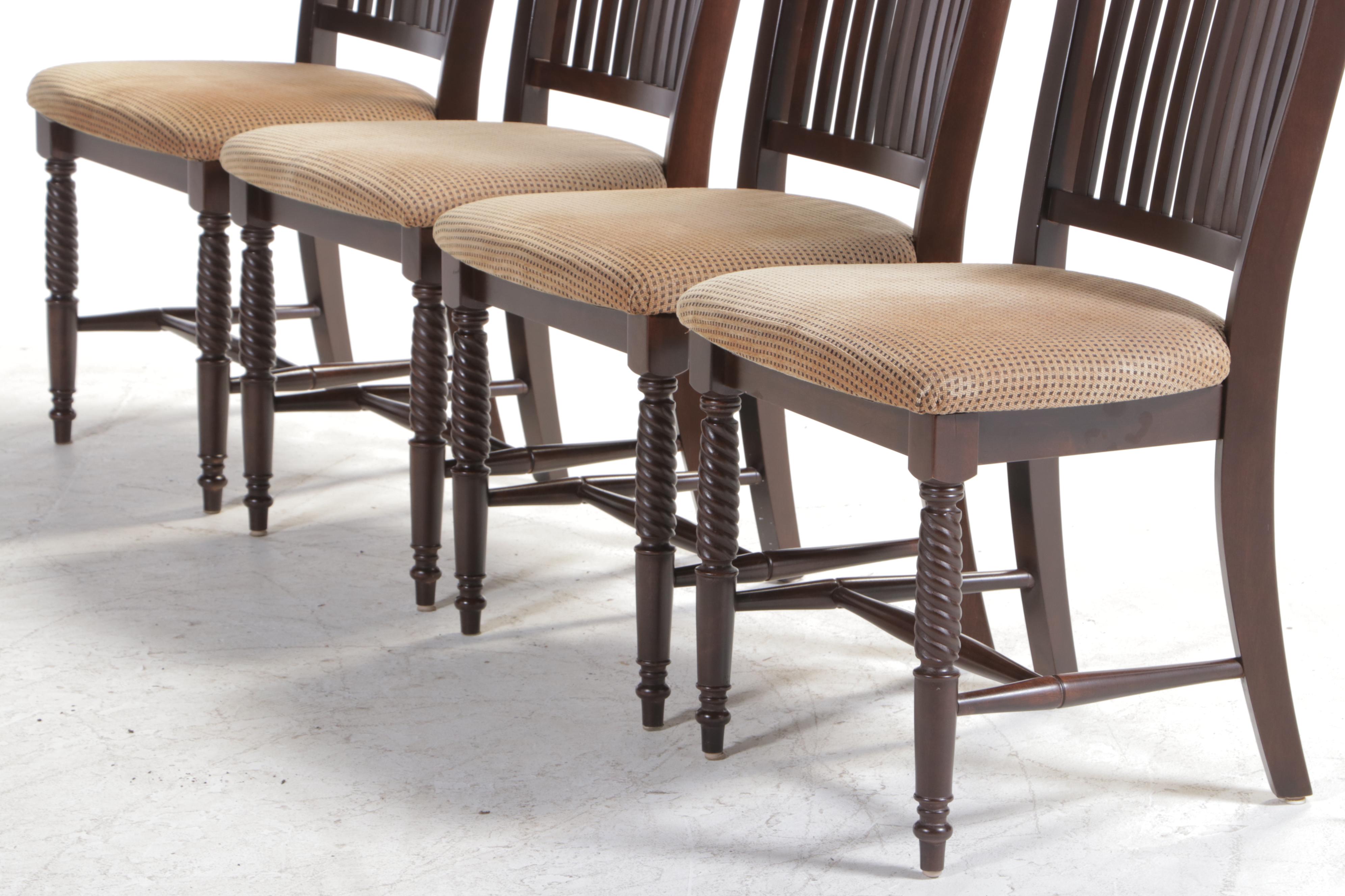 Canadian Maple Top Trestle Base Dining Table and Six Chairs
