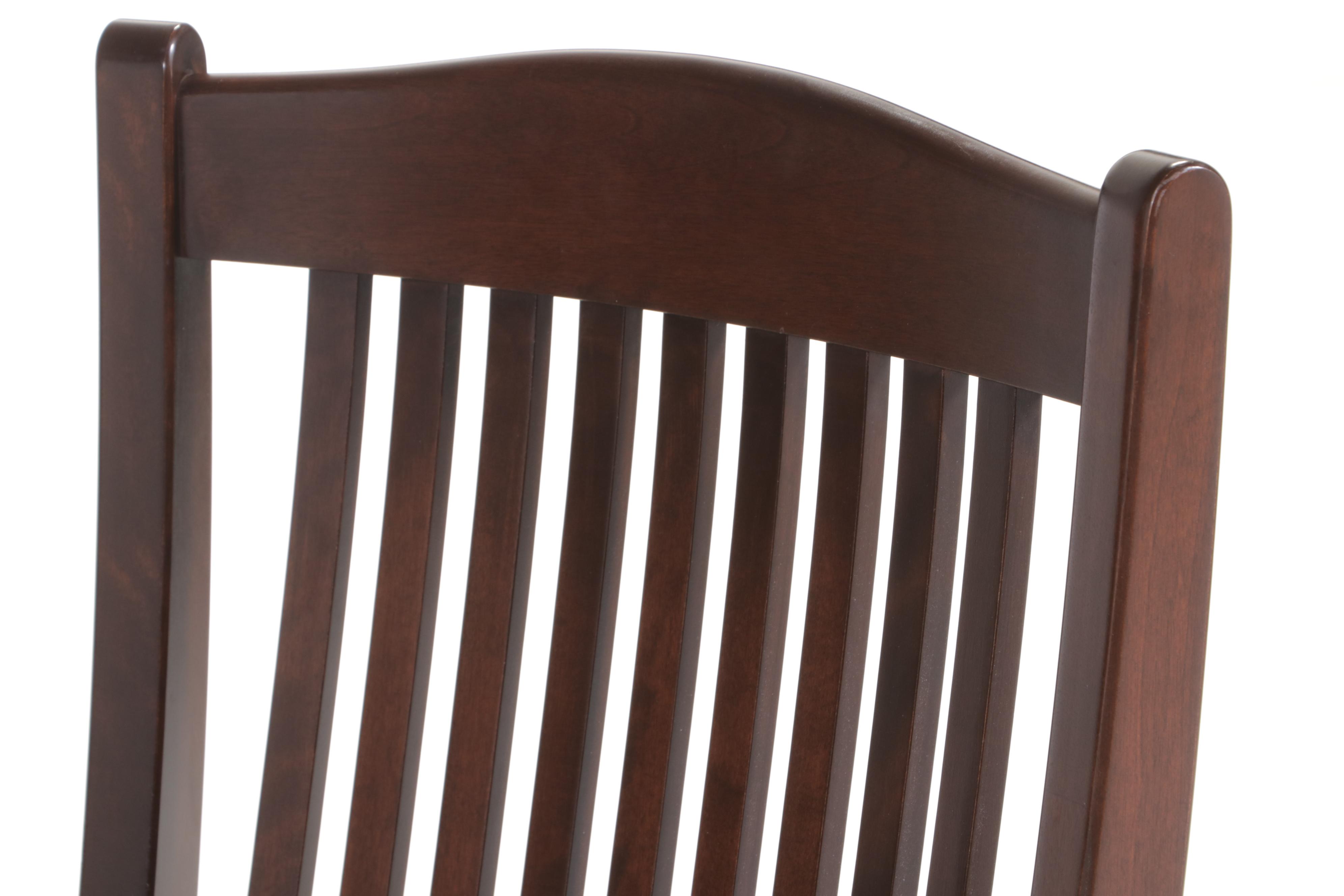 Canadian Maple Top Trestle Base Dining Table and Six Chairs