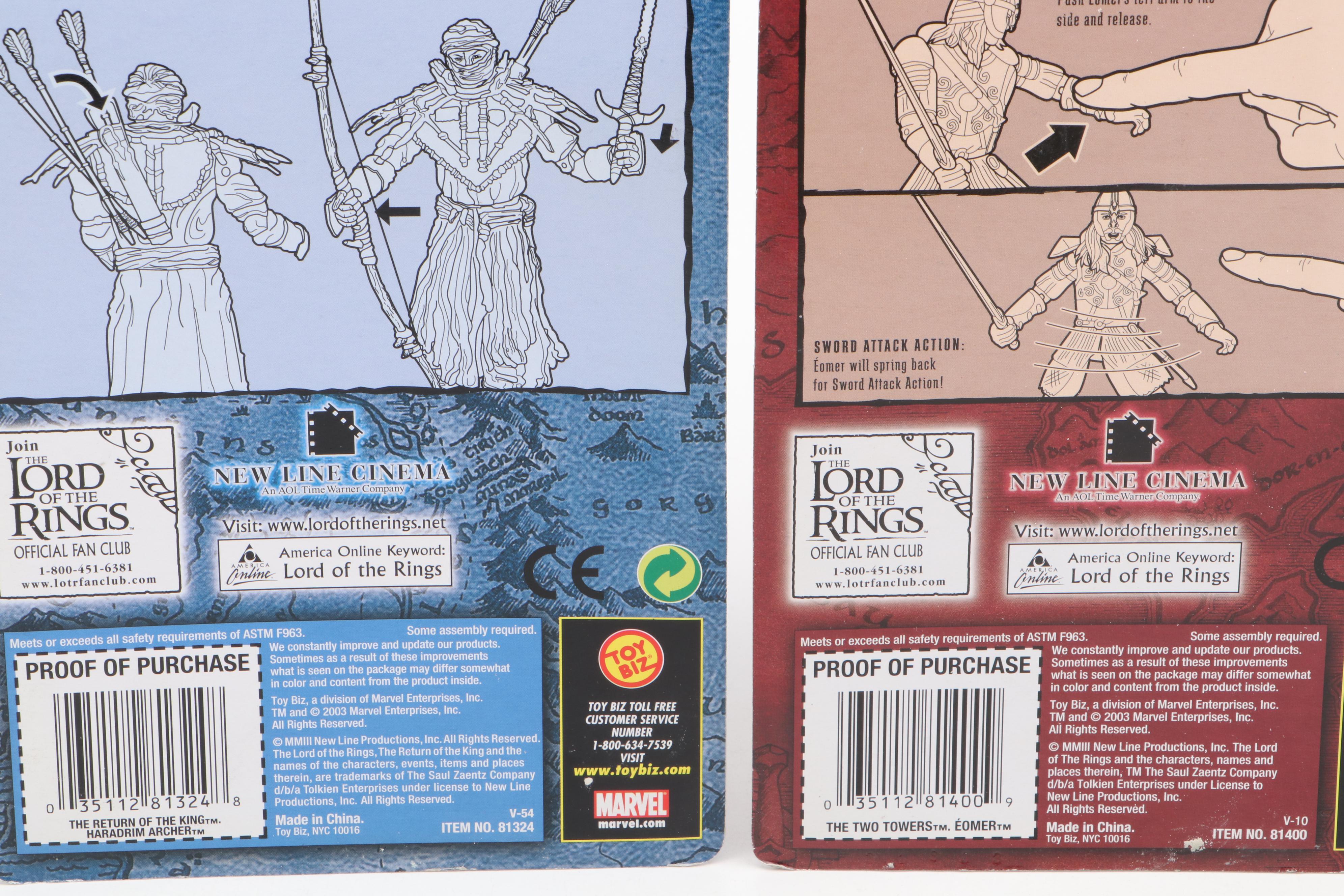 Toy Biz "Lord of the Rings" Action Figures Including Legolas, Gimli, and More