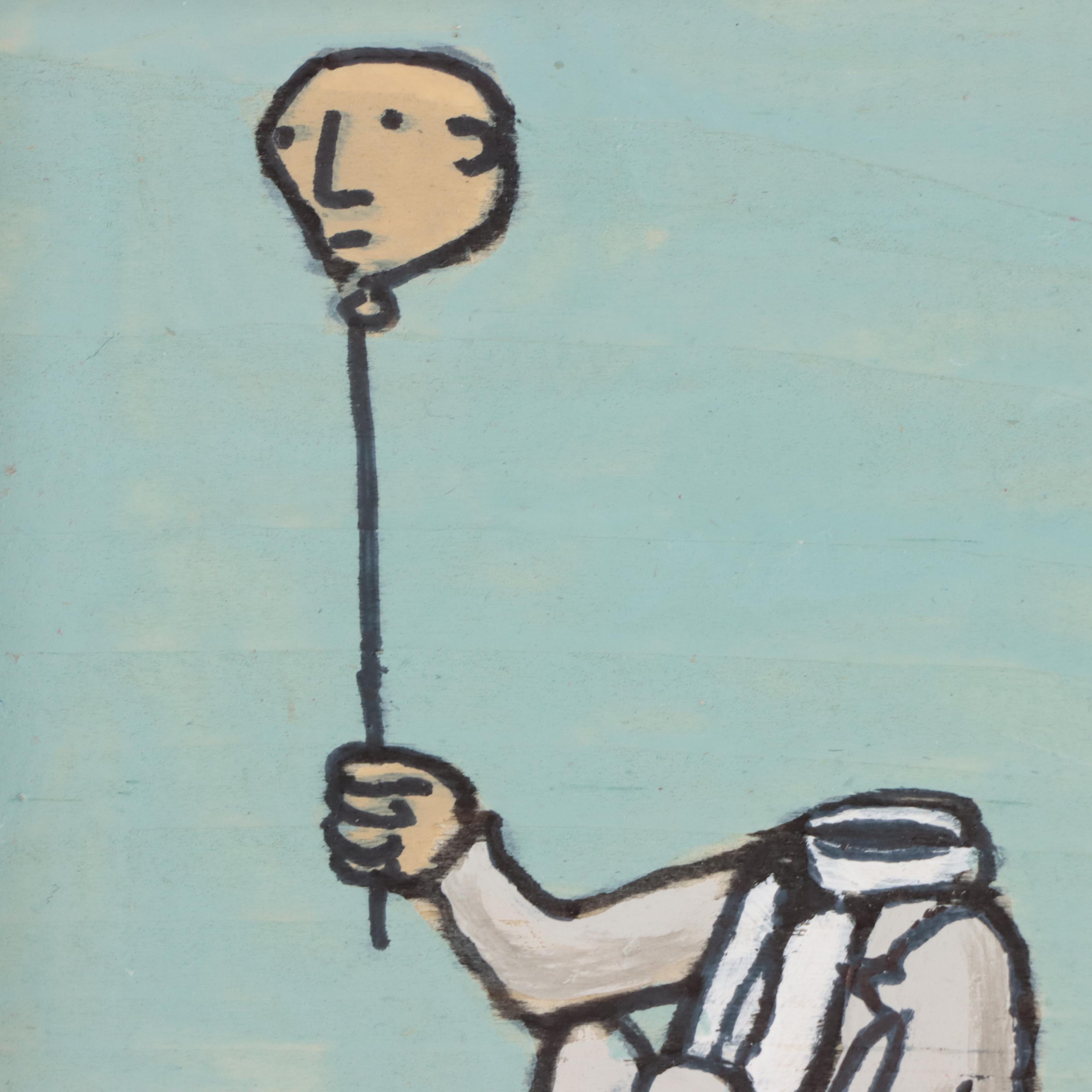 Aaron Wooten Figural Acrylic Painting "Hot Air," 2023