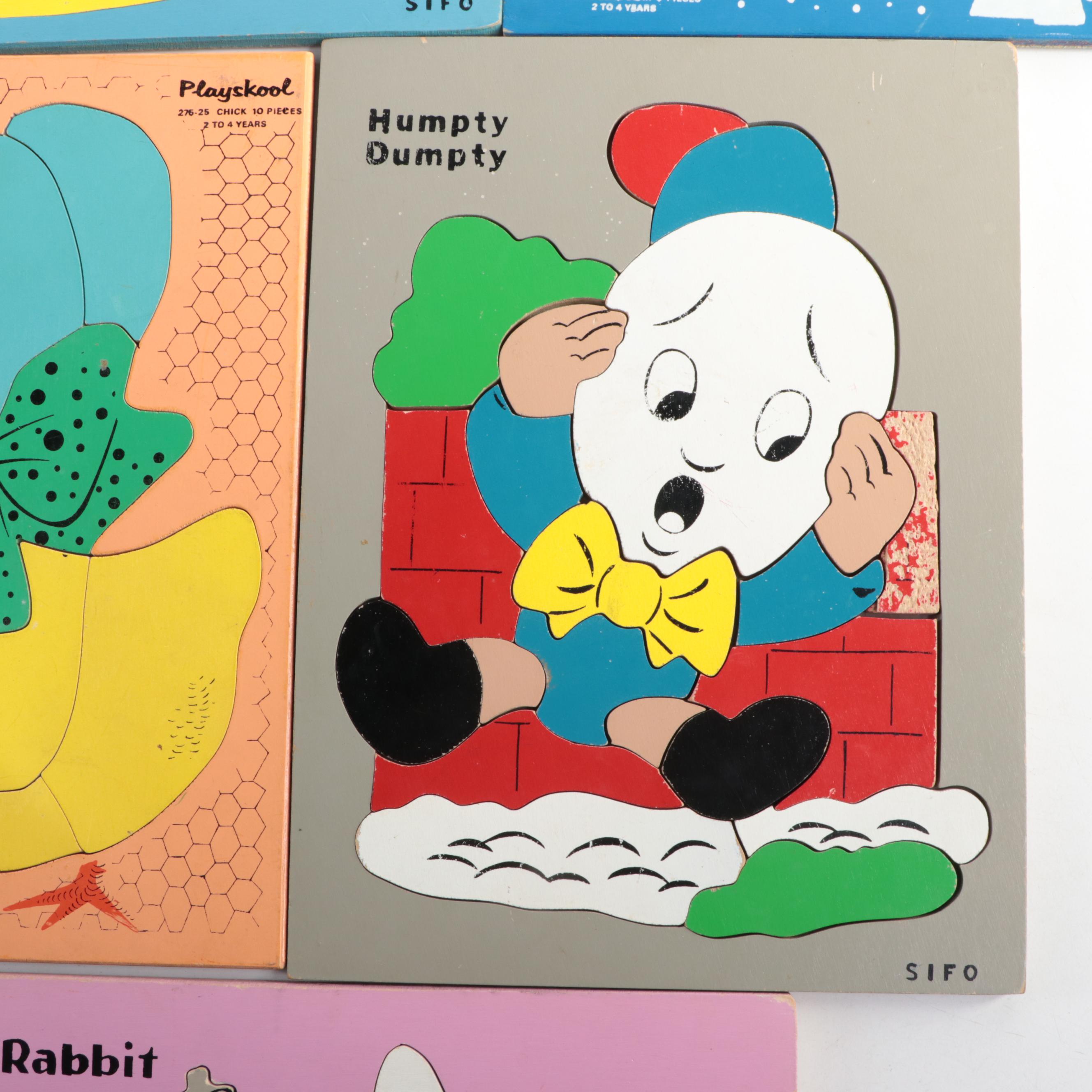 Playskool and Sifo Children's Block Puzzles, Mid-20th Century