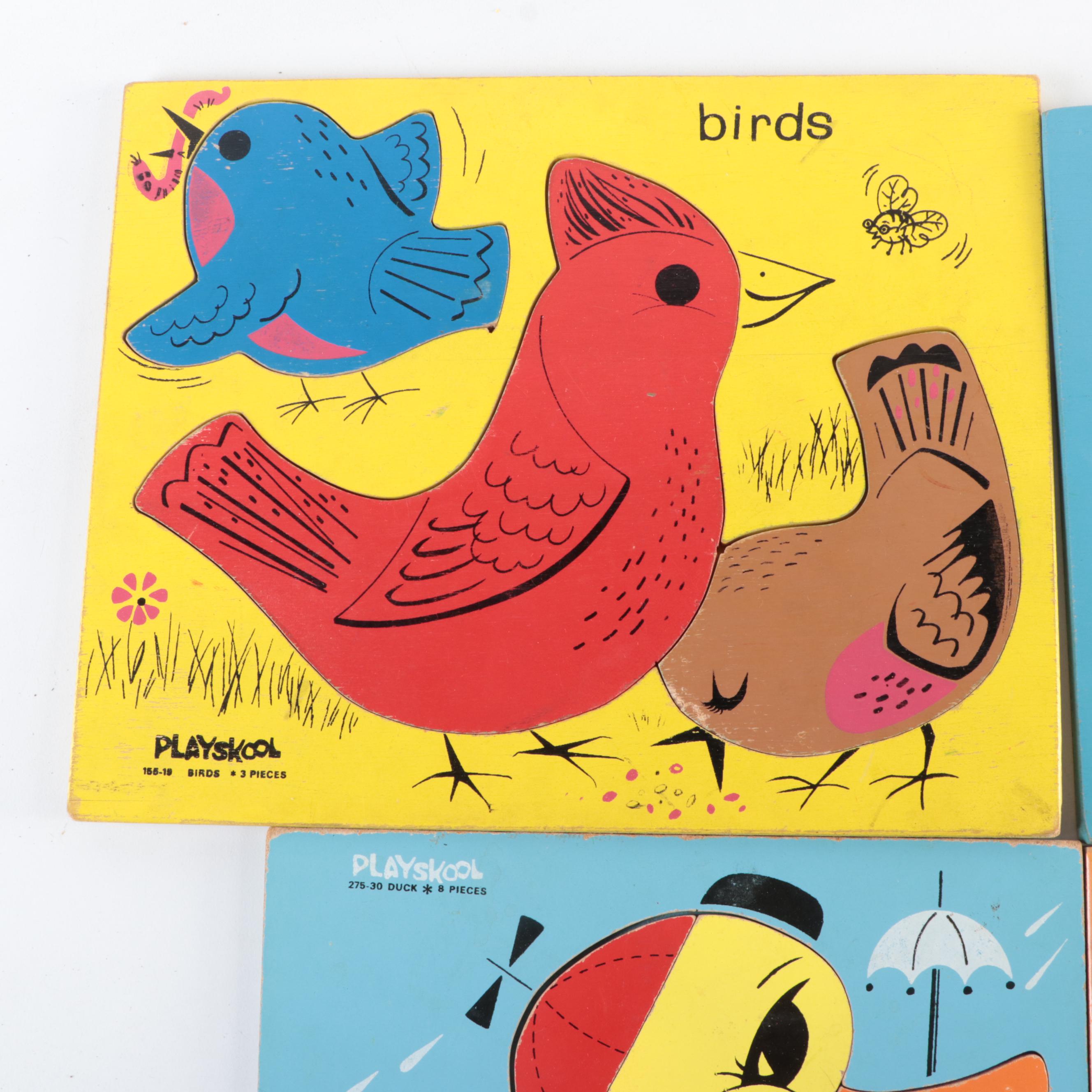 Playskool and Sifo Children's Block Puzzles, Mid-20th Century