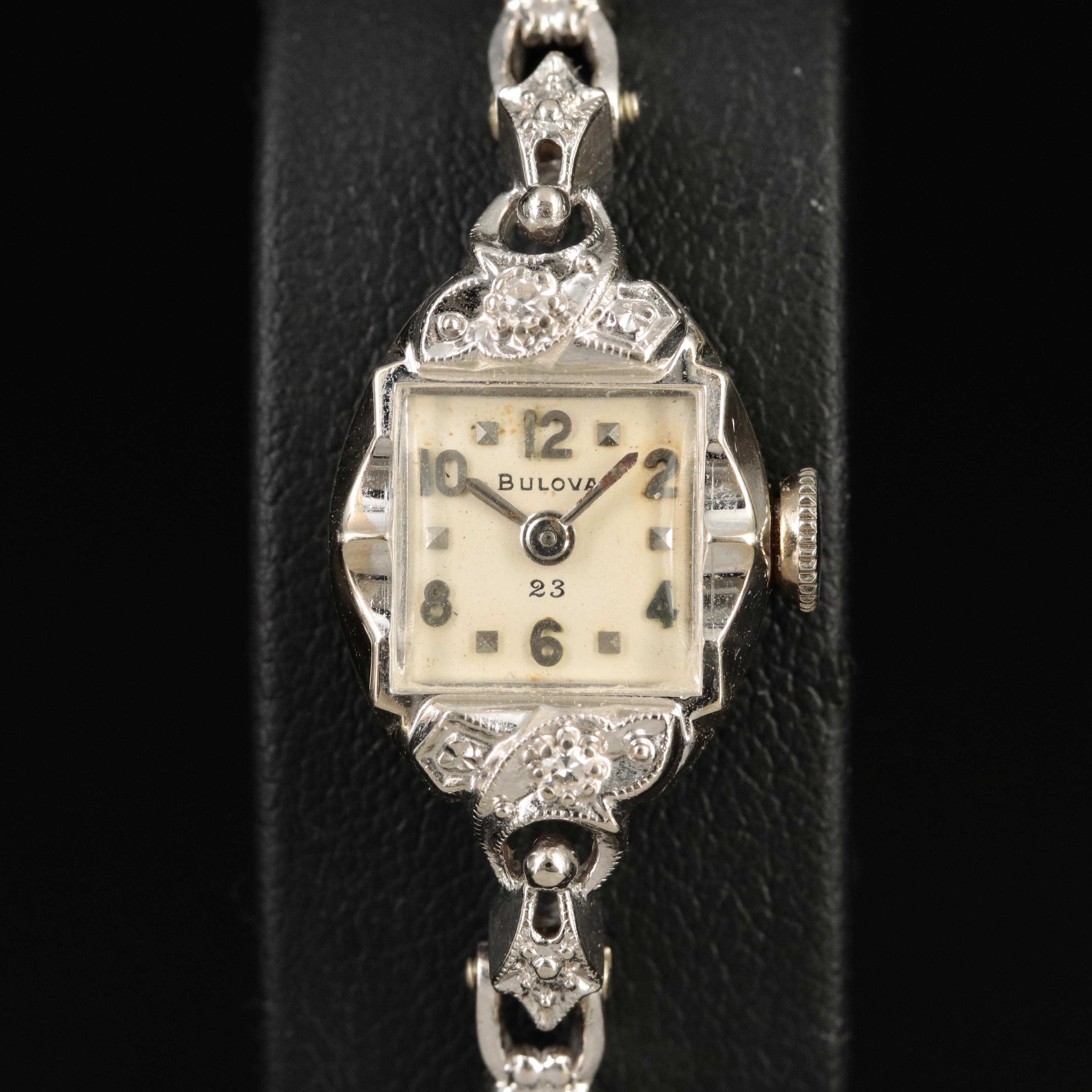 1958 14K Diamond Bulova Hand-Wind Watch