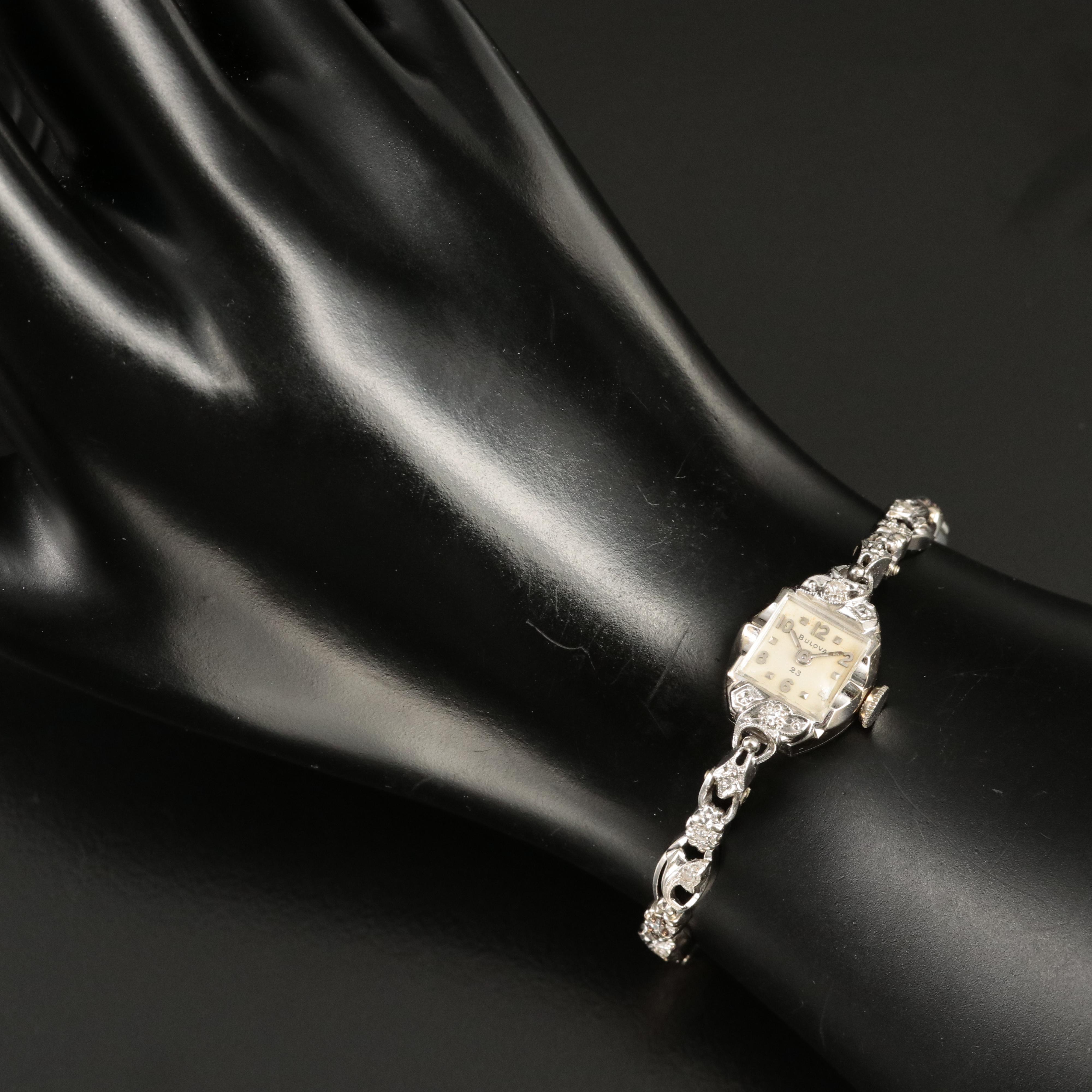 1958 14K Diamond Bulova Hand-Wind Watch