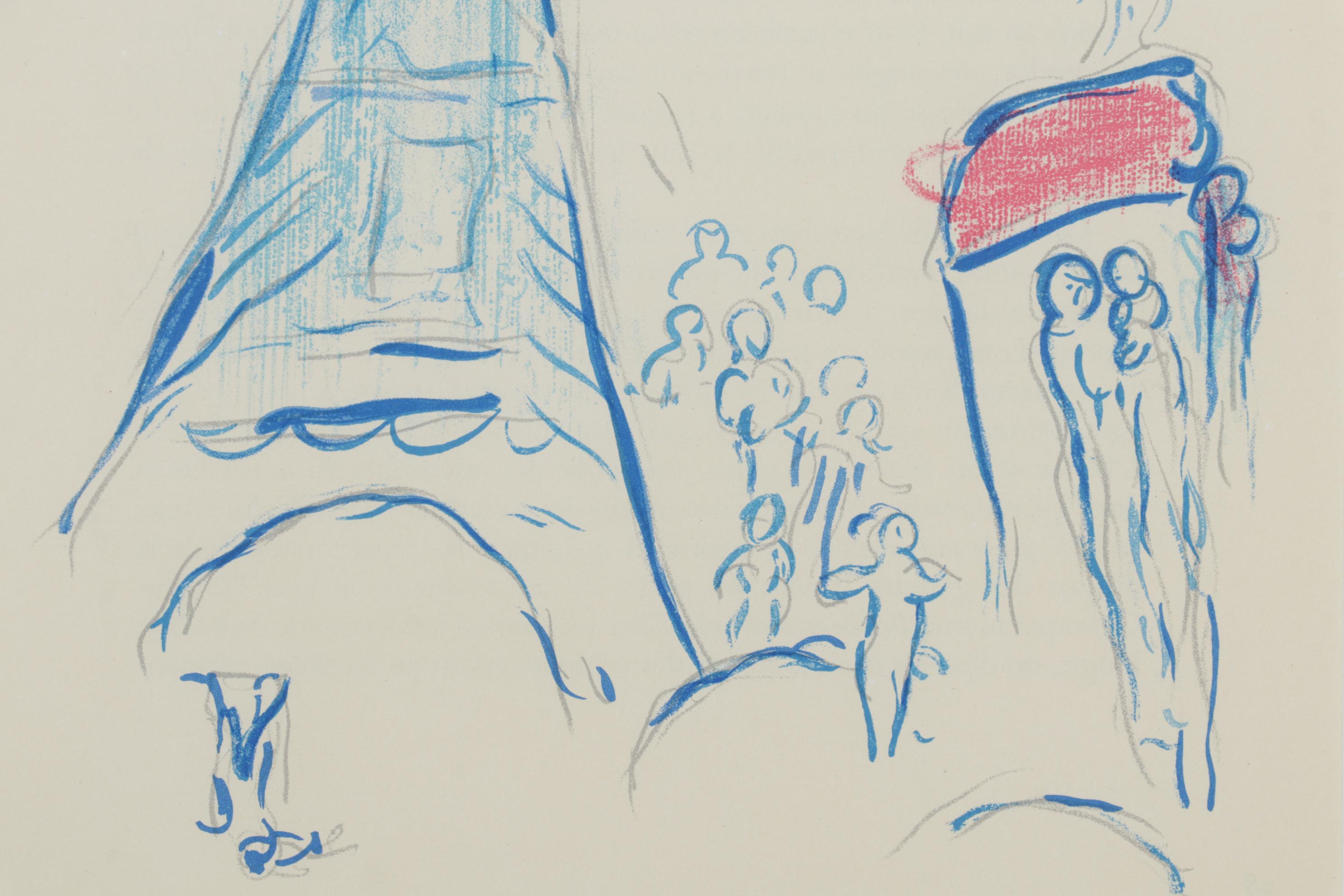 Color Lithograph After Marc Chagall "Angel of Mozart," 1965