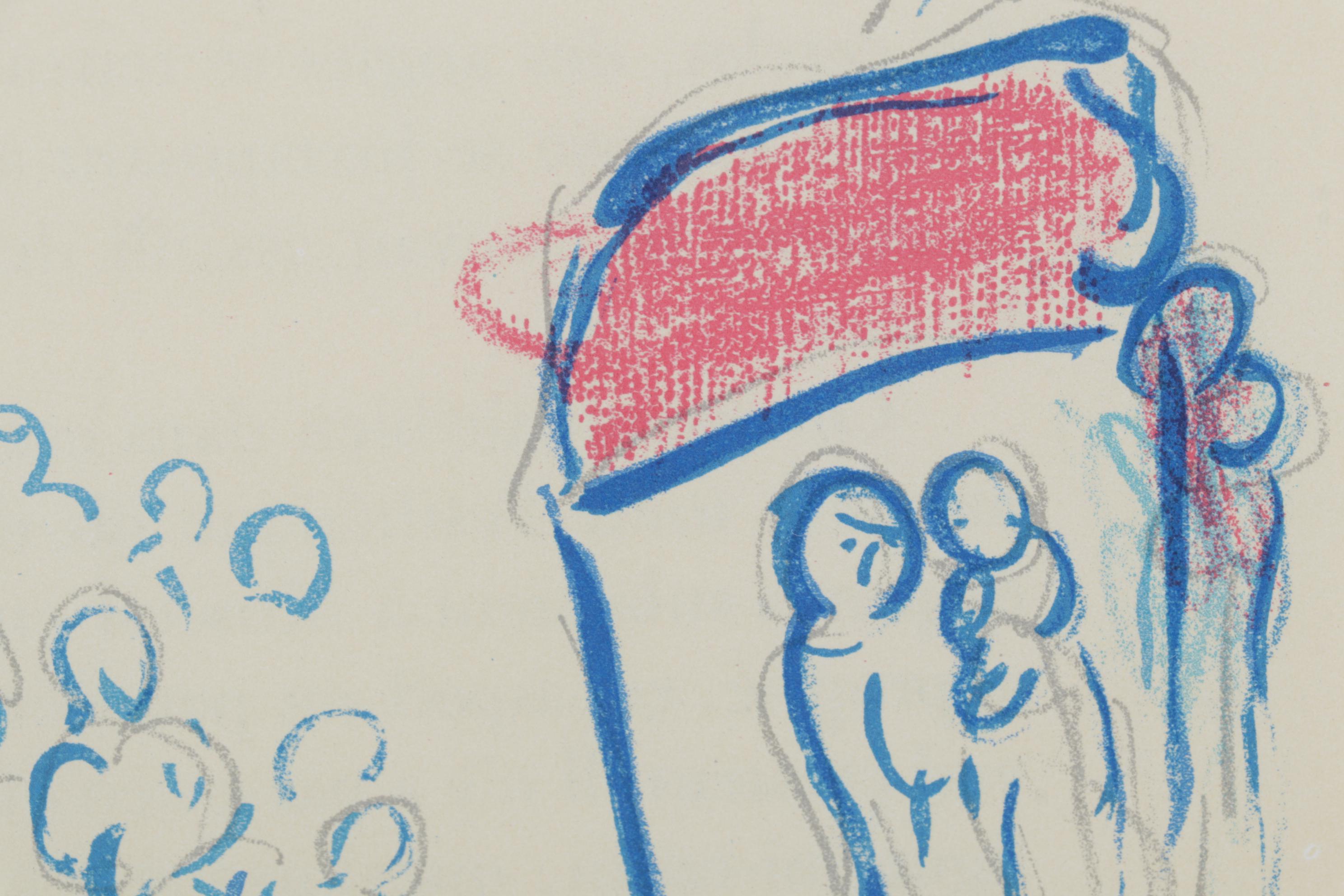 Color Lithograph After Marc Chagall "Angel of Mozart," 1965