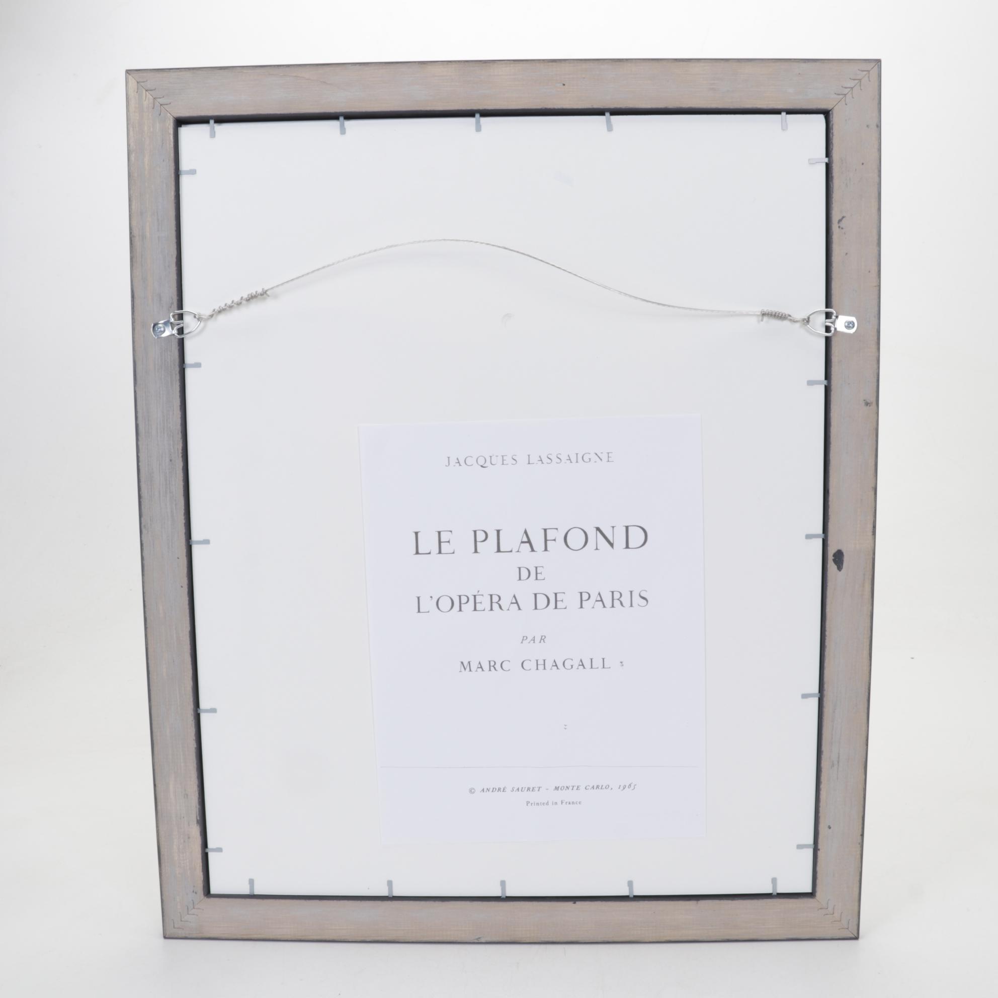 Color Lithograph After Marc Chagall "Angel of Mozart," 1965