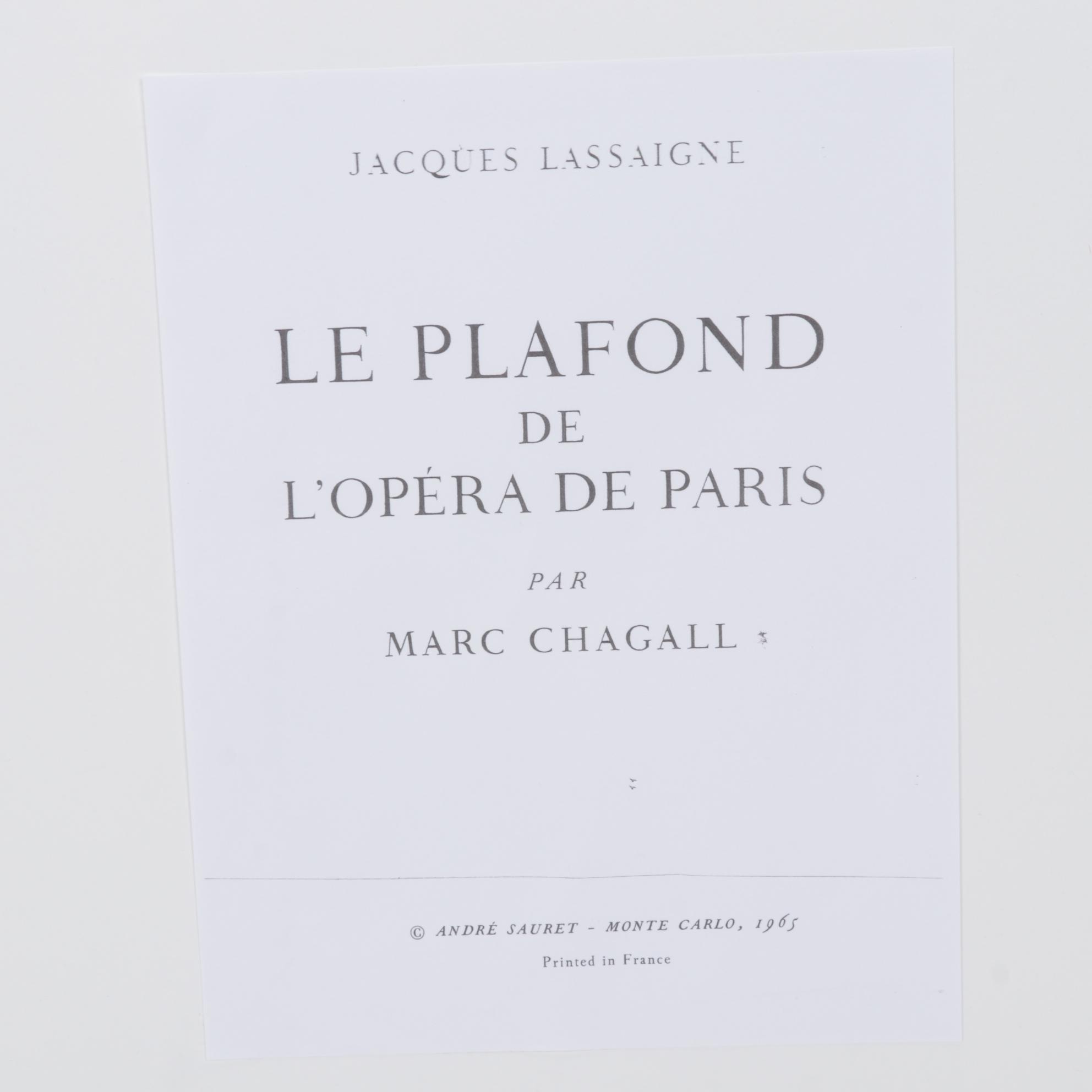 Color Lithograph After Marc Chagall "Angel of Mozart," 1965