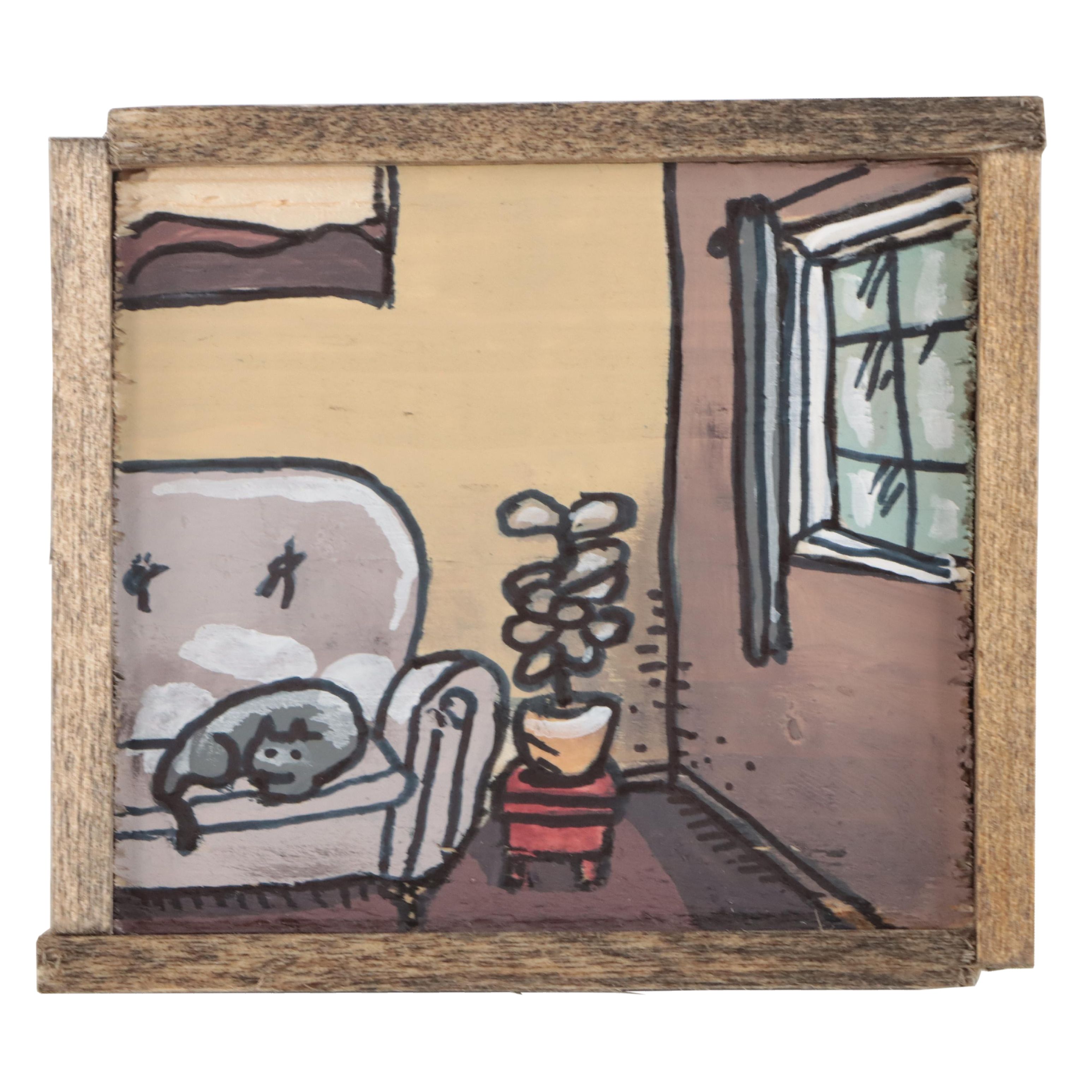 Aaron Wooten Acrylic Painting "The Living Room Corner," 2023