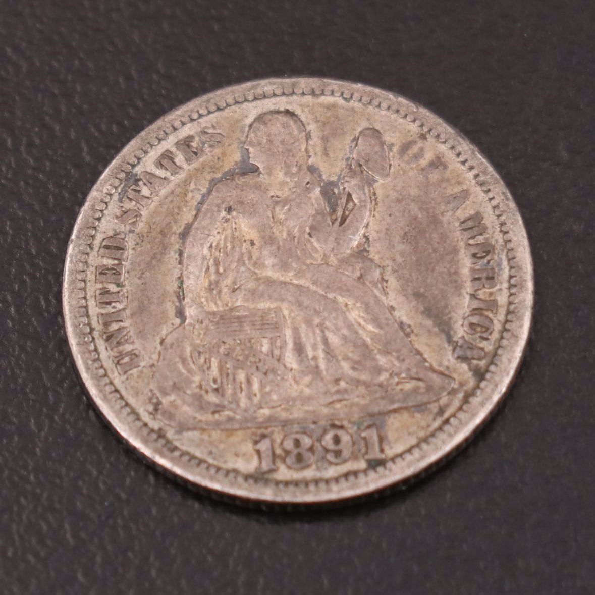 1891 Seated Liberty Dime