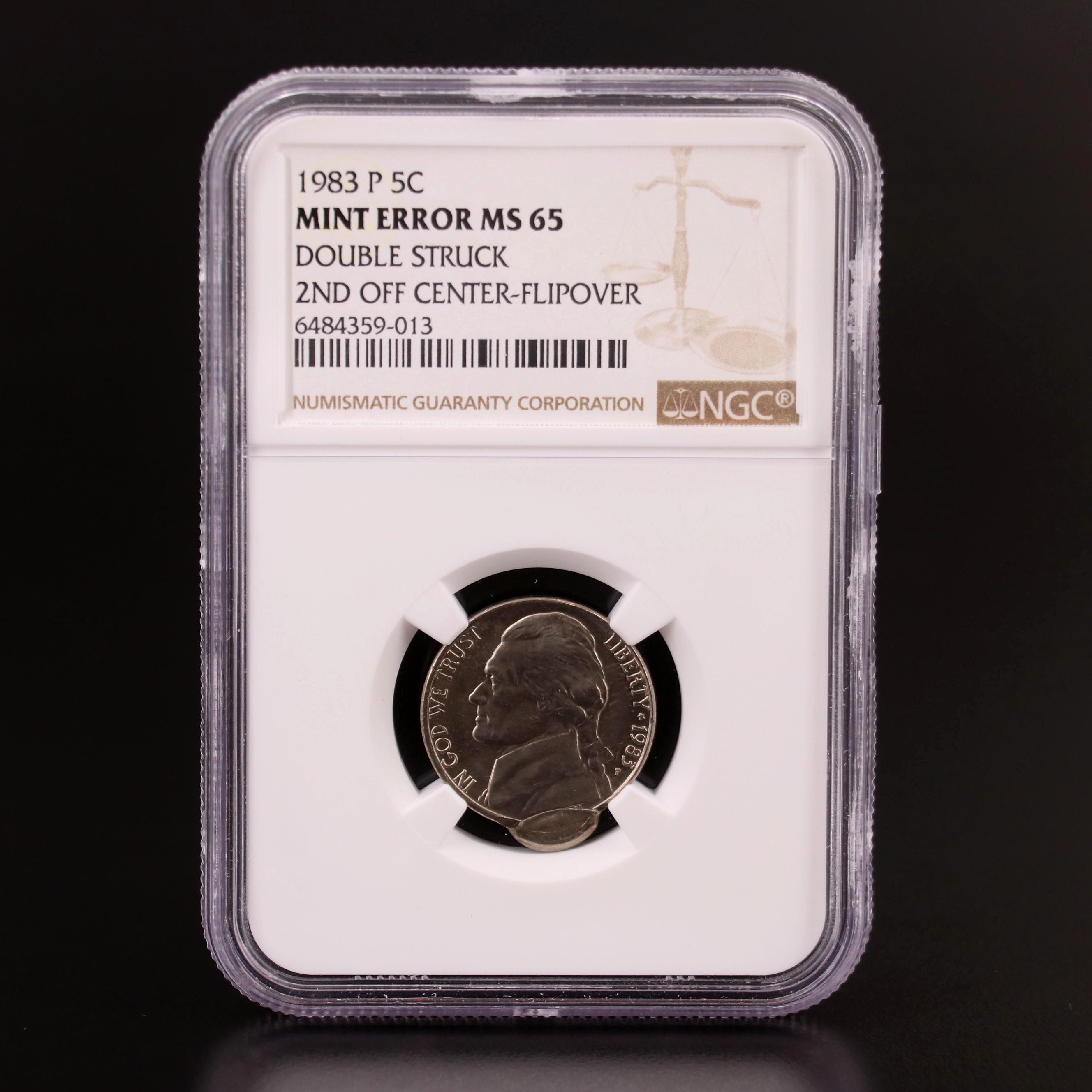 NGC MS65 Double Struck Error 1983-P Jefferson Nickel