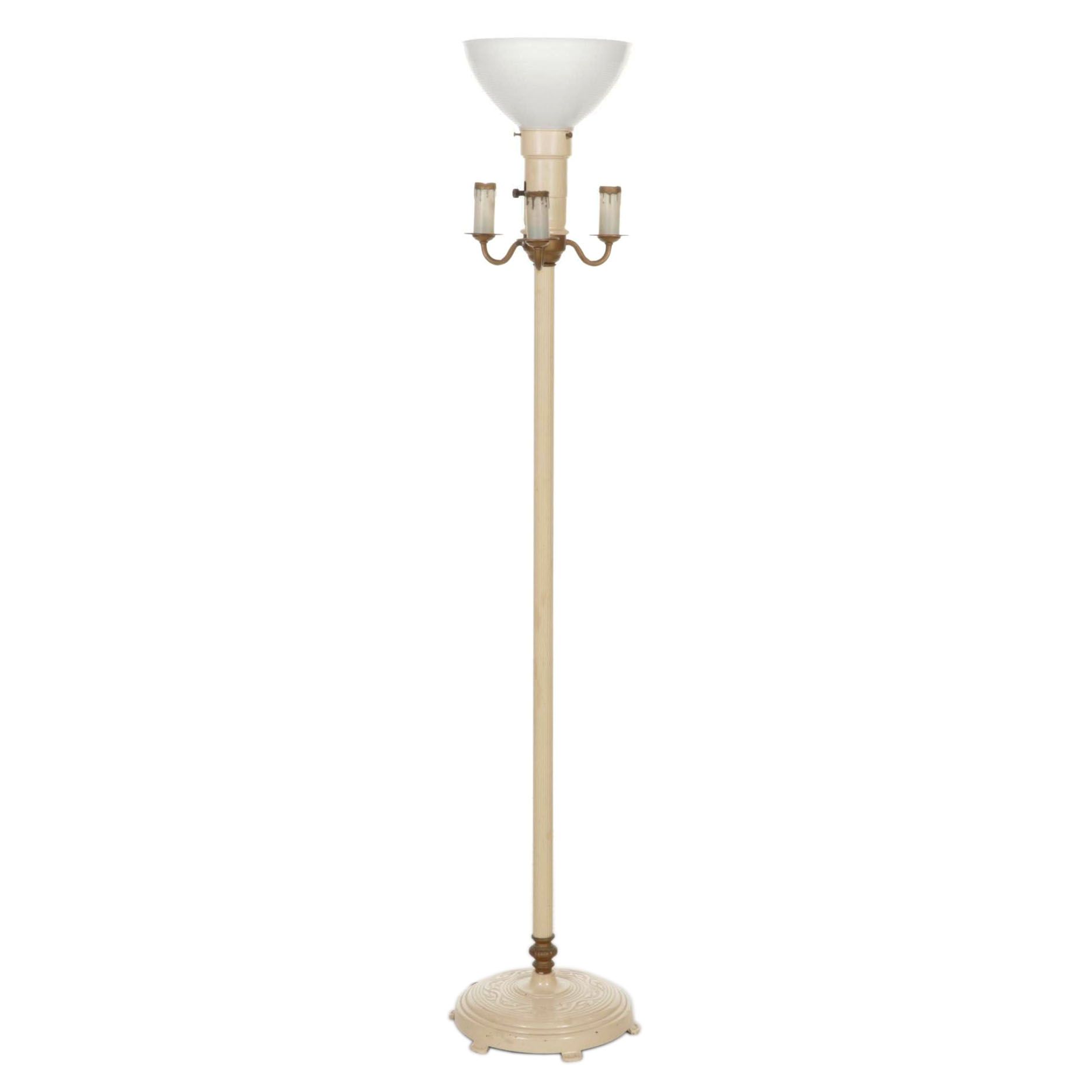 Aladdin Lamp Co. Candelabras Torchiere Floor Lamp, Mid-20th Century