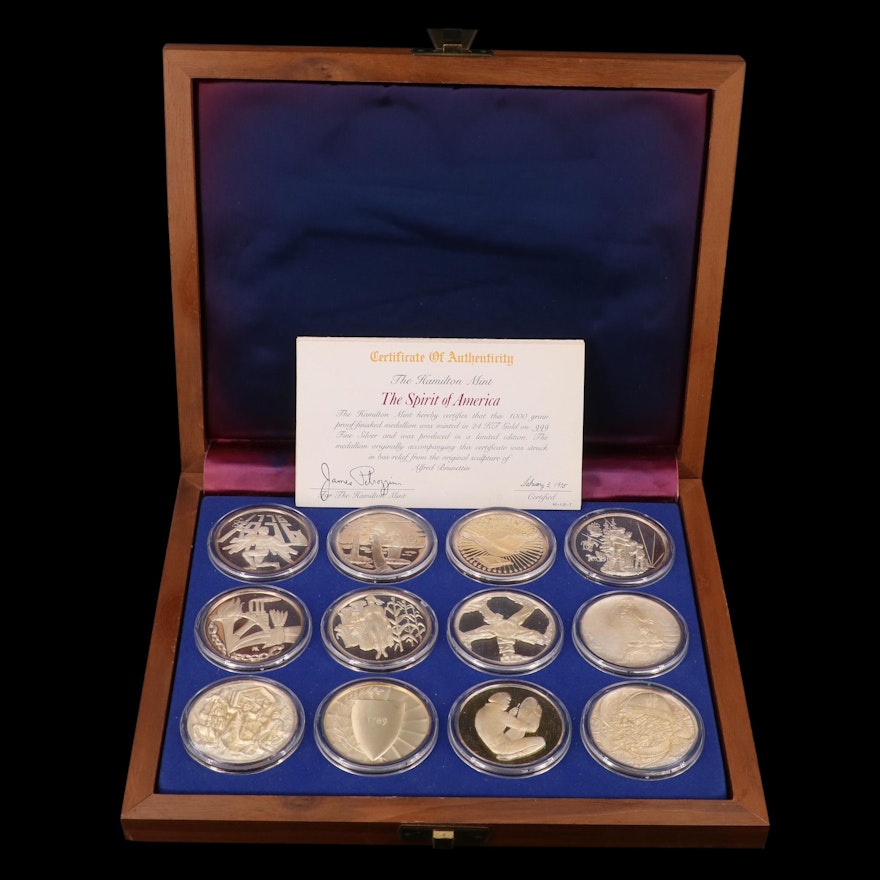"Spirit of America" Hamilton Mint Silver Medal Set