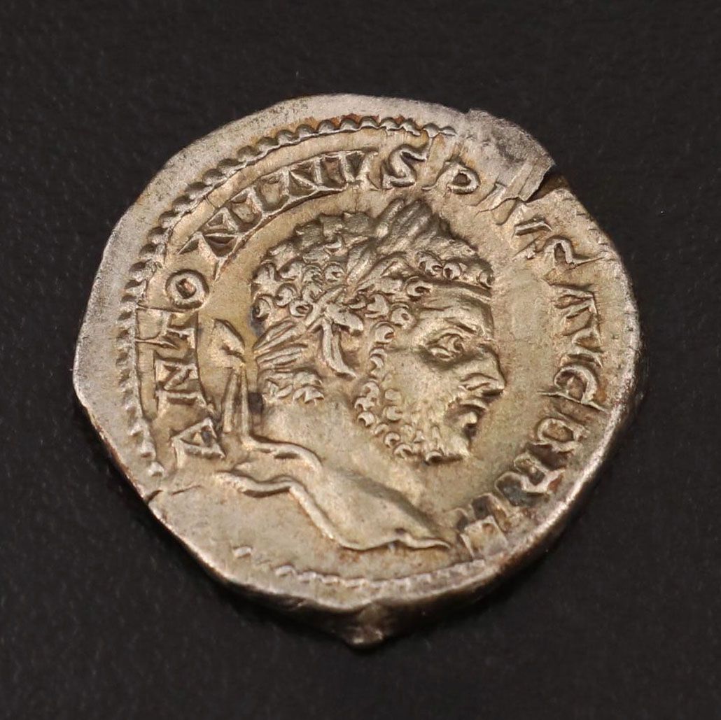 Ancient Roman Imperial Denarius of Caracalla, ca. 205 AD