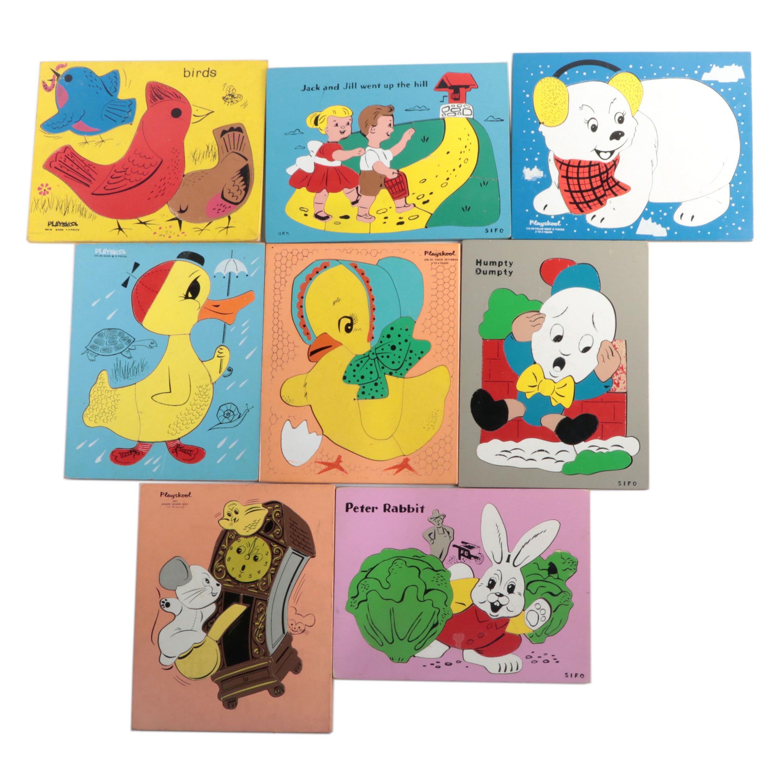 Playskool and Sifo Children's Block Puzzles, Mid-20th Century
