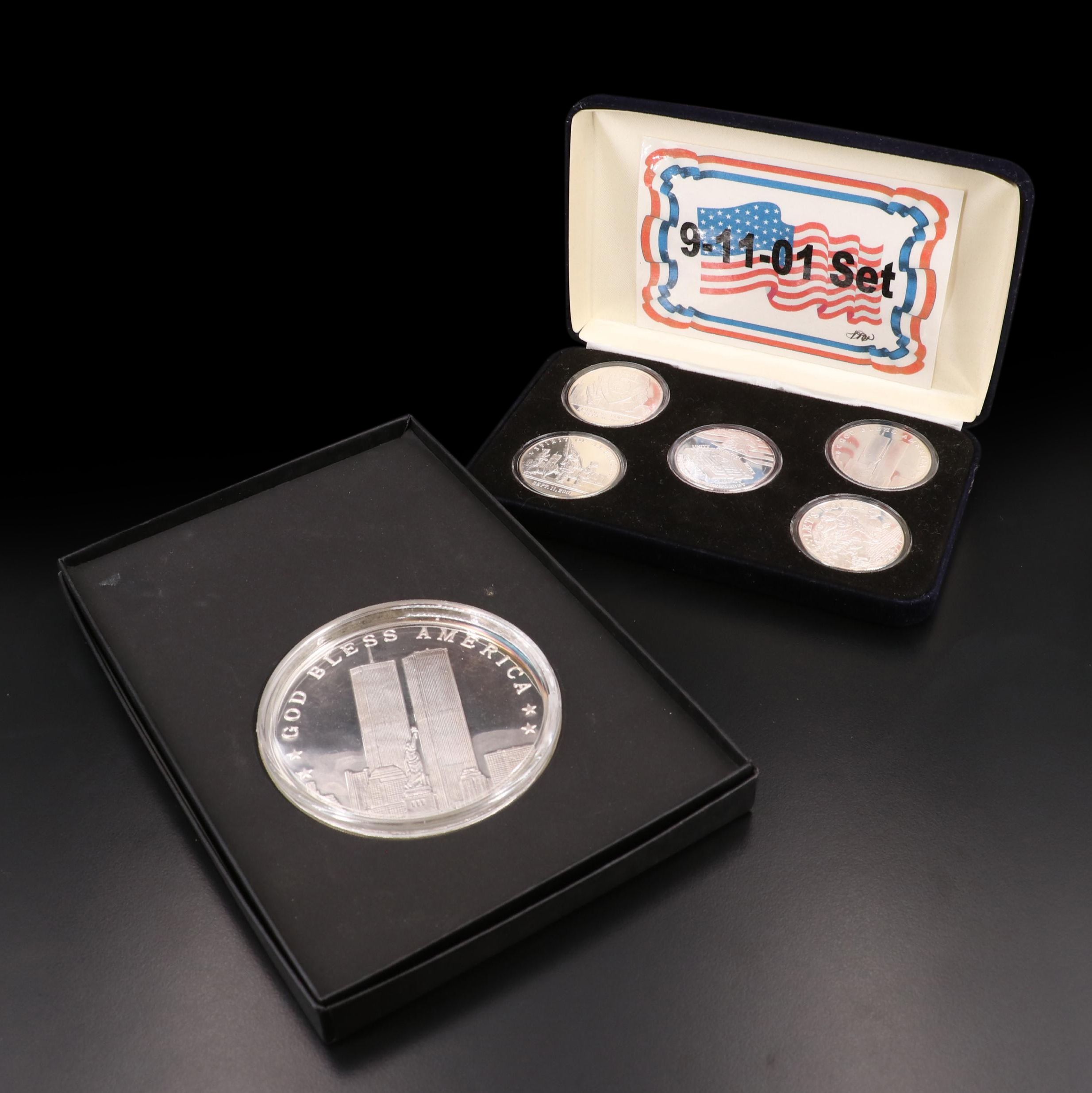 Six 9/11 Commemorative Silver Coins