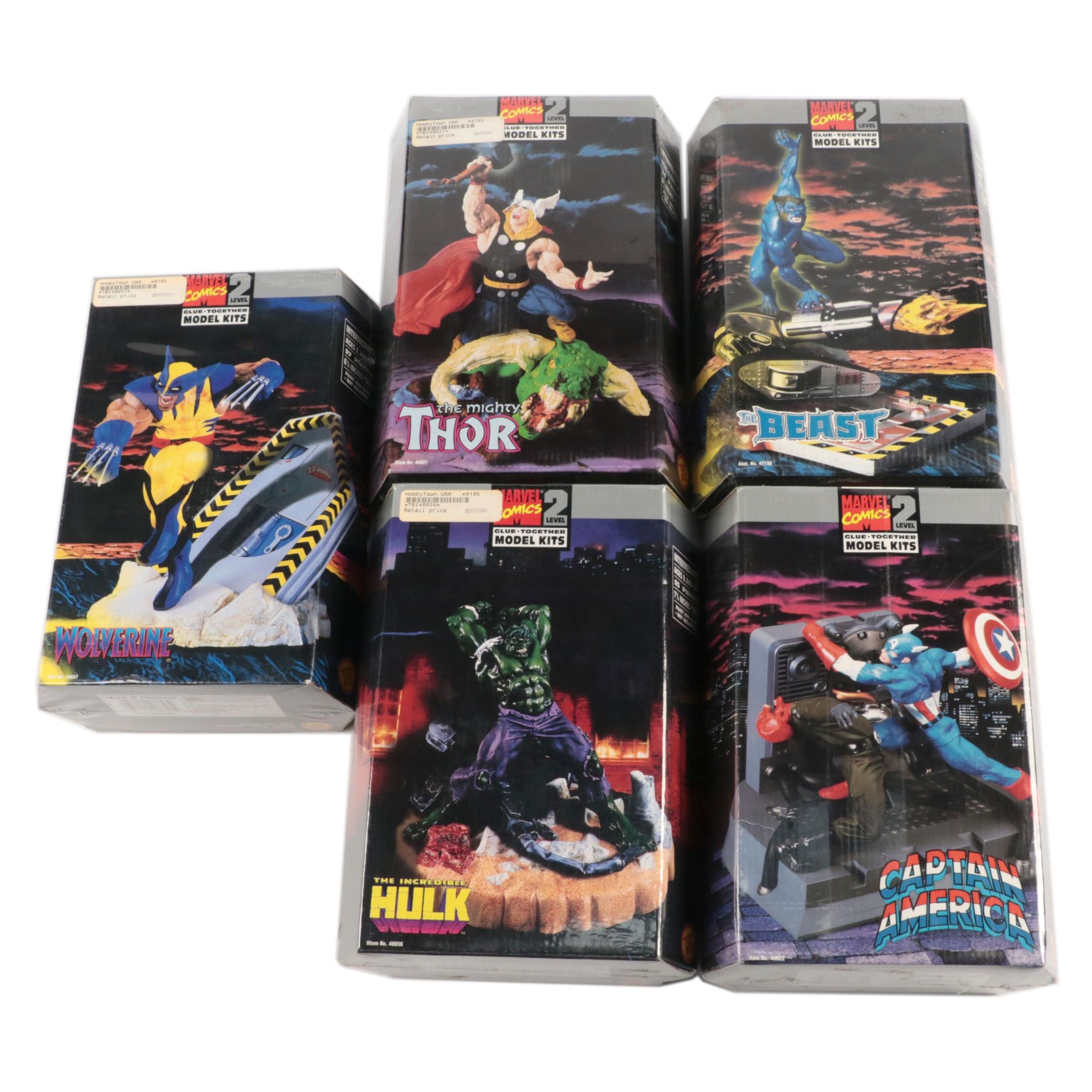 Marvel Comics Glue Together Model Kits Featuring Captain America and More