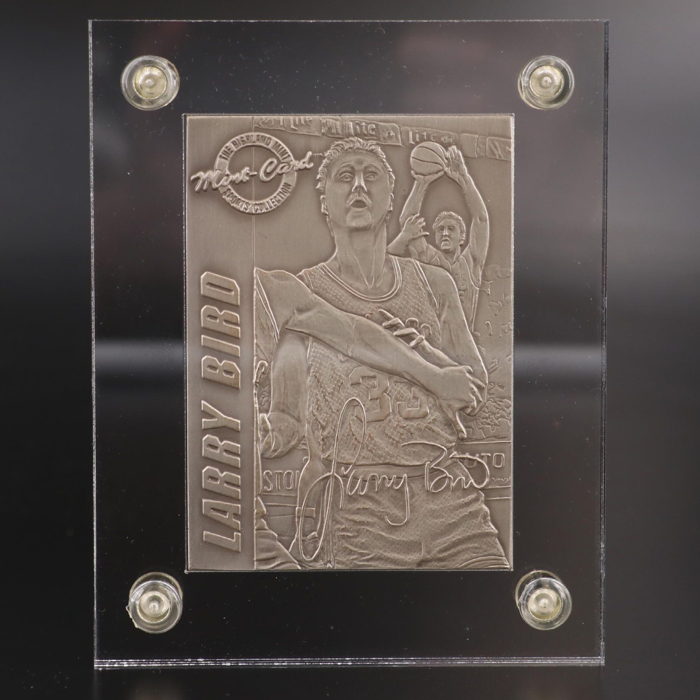 1995 Larry Bird 4.25 Troy Ounce .999 Fine Silver Trading Card Bar