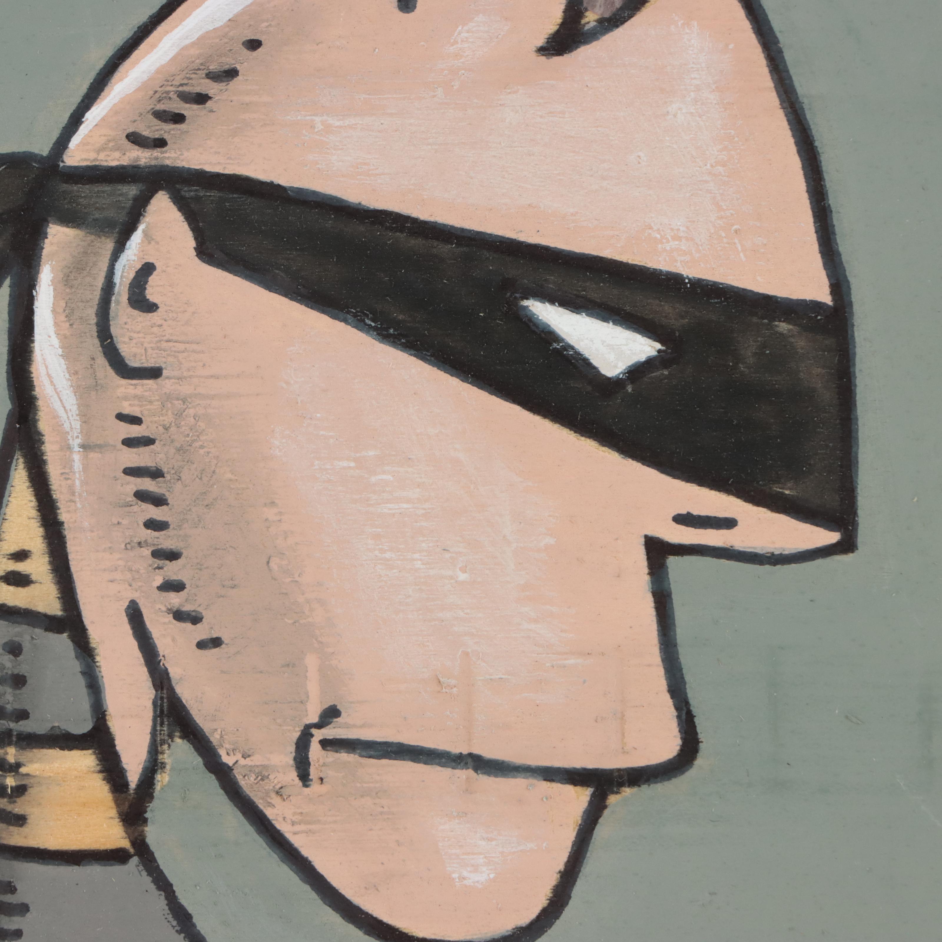 Aaron Wooten Portrait Acrylic Painting "The Robber," 2022