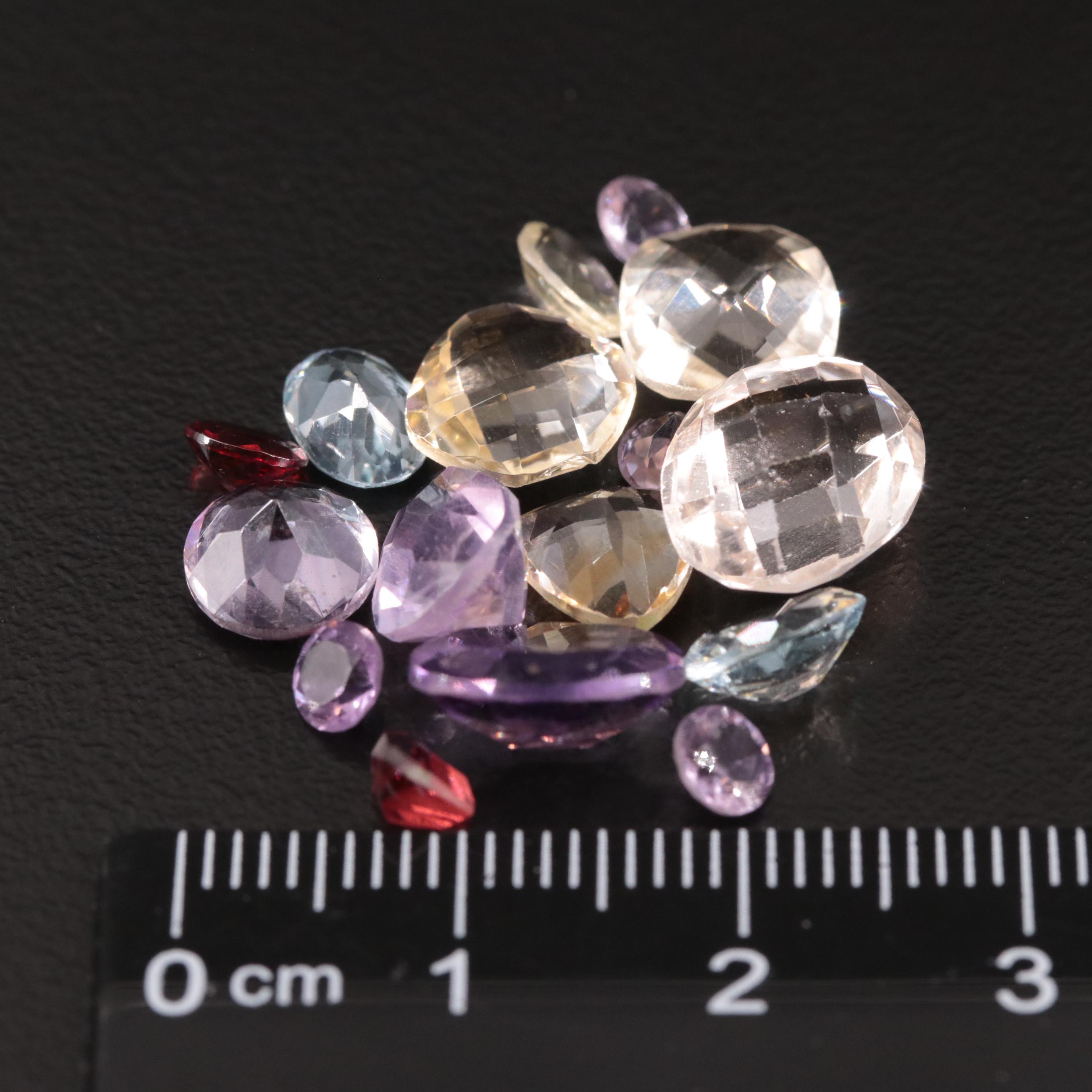 Loose 18.85 CTW Amethyst, Citrine and Garnet Lot