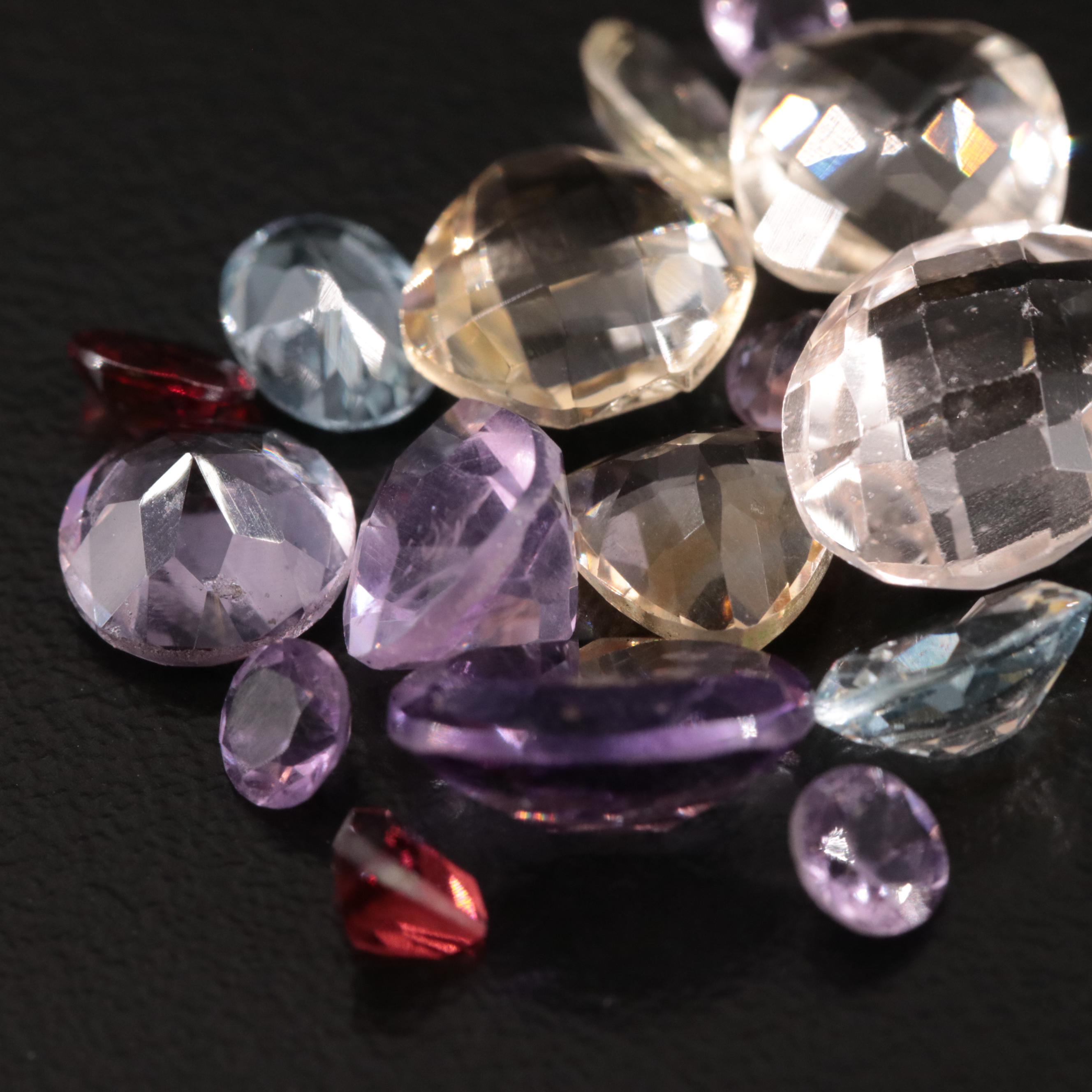 Loose 18.85 CTW Amethyst, Citrine and Garnet Lot