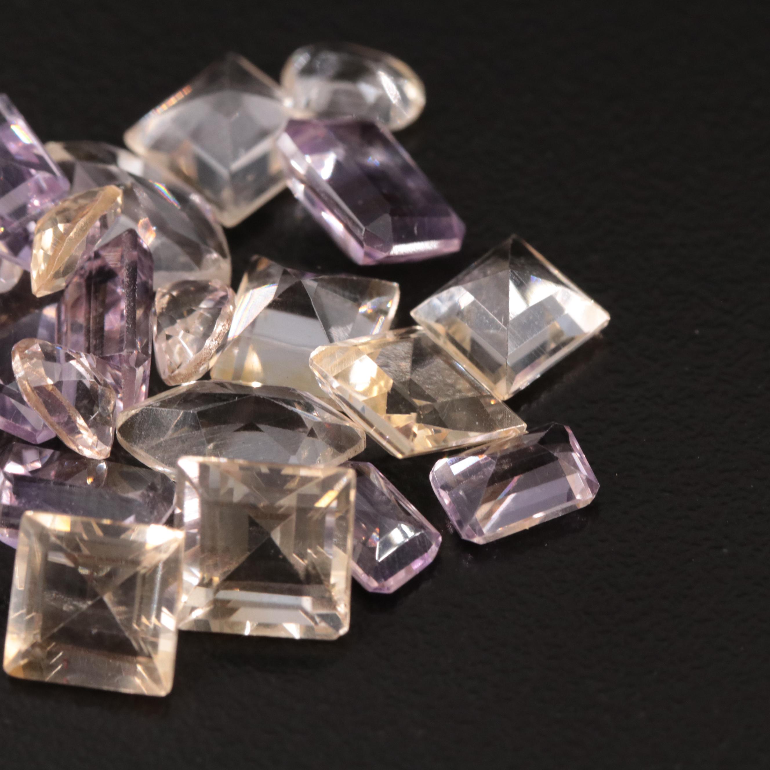 Loose 21.85 CTW Amethyst and Citrine Lot