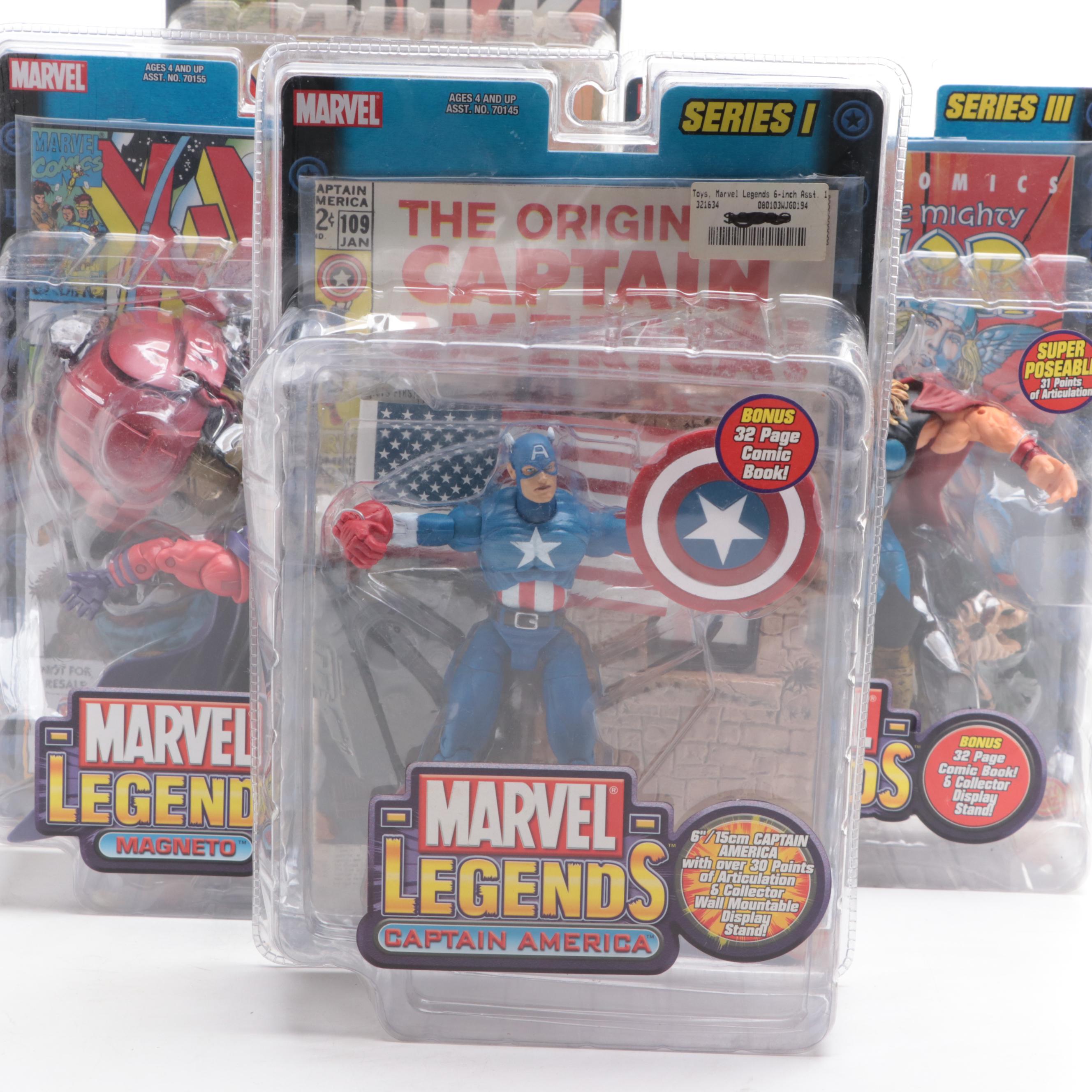 Marvel Legends Action Figures with Comic Book in Original Packaging, 2002