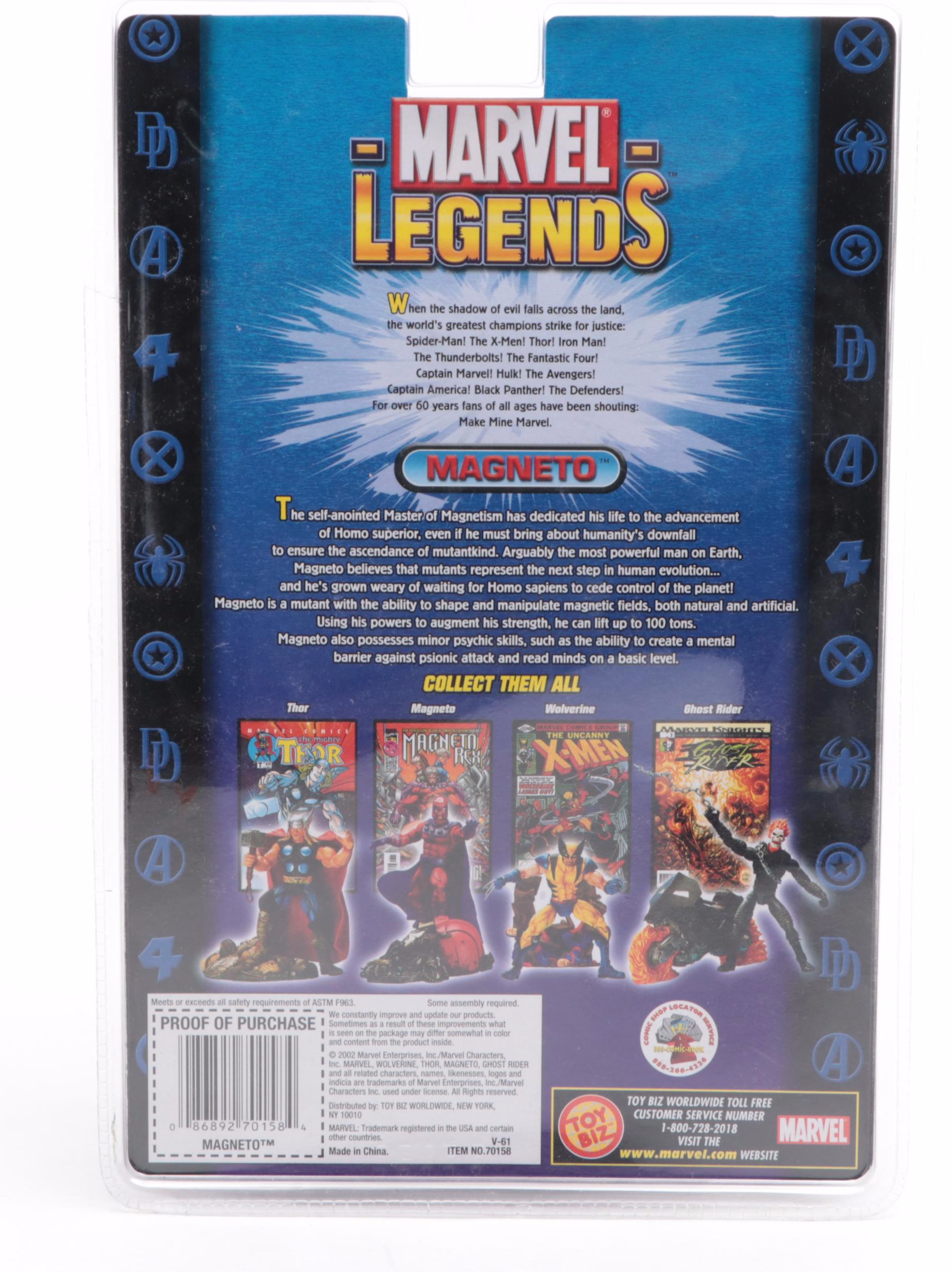 Marvel Legends Action Figures with Comic Book in Original Packaging, 2002