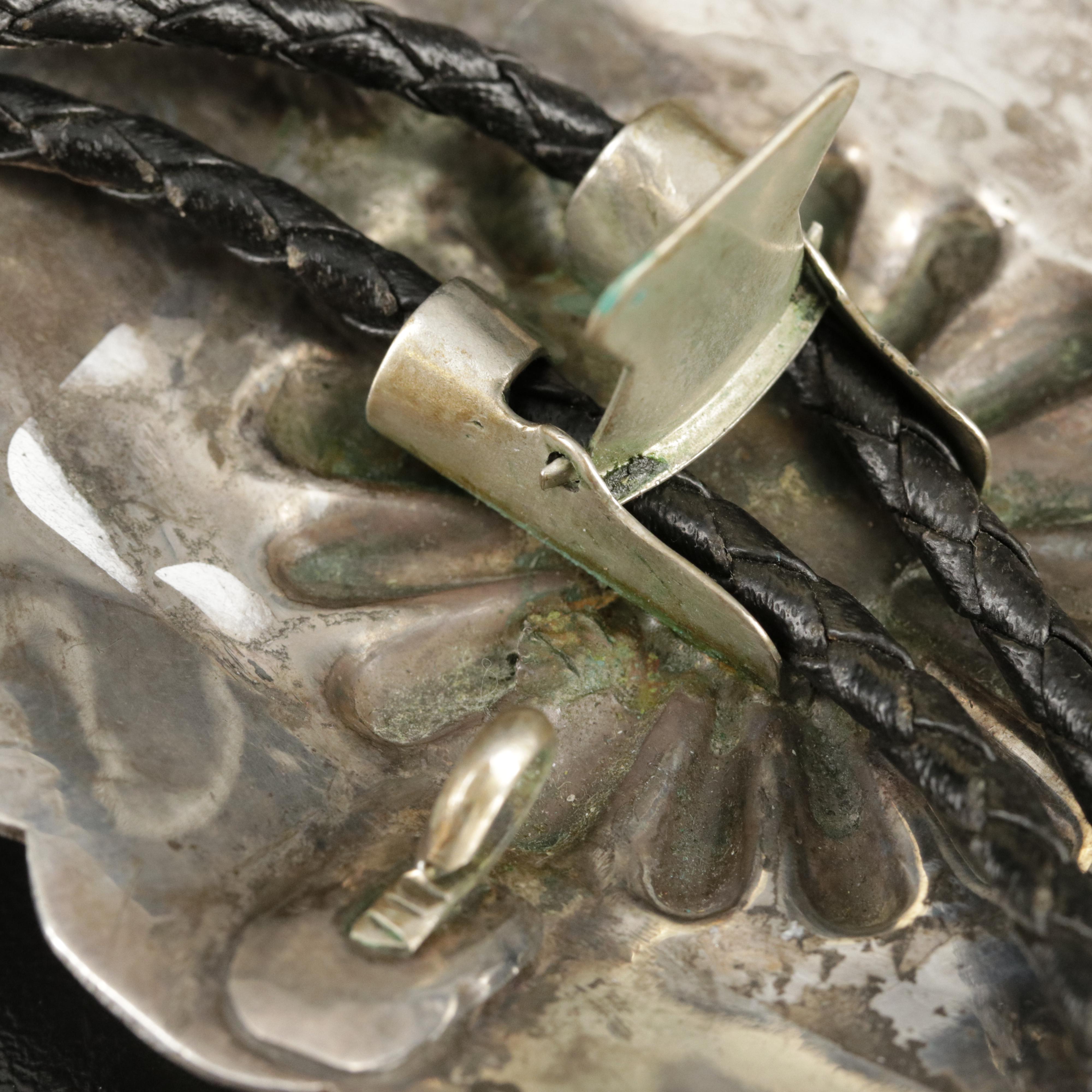 Southwestern Sterling Turquoise Concho Bolo Tie