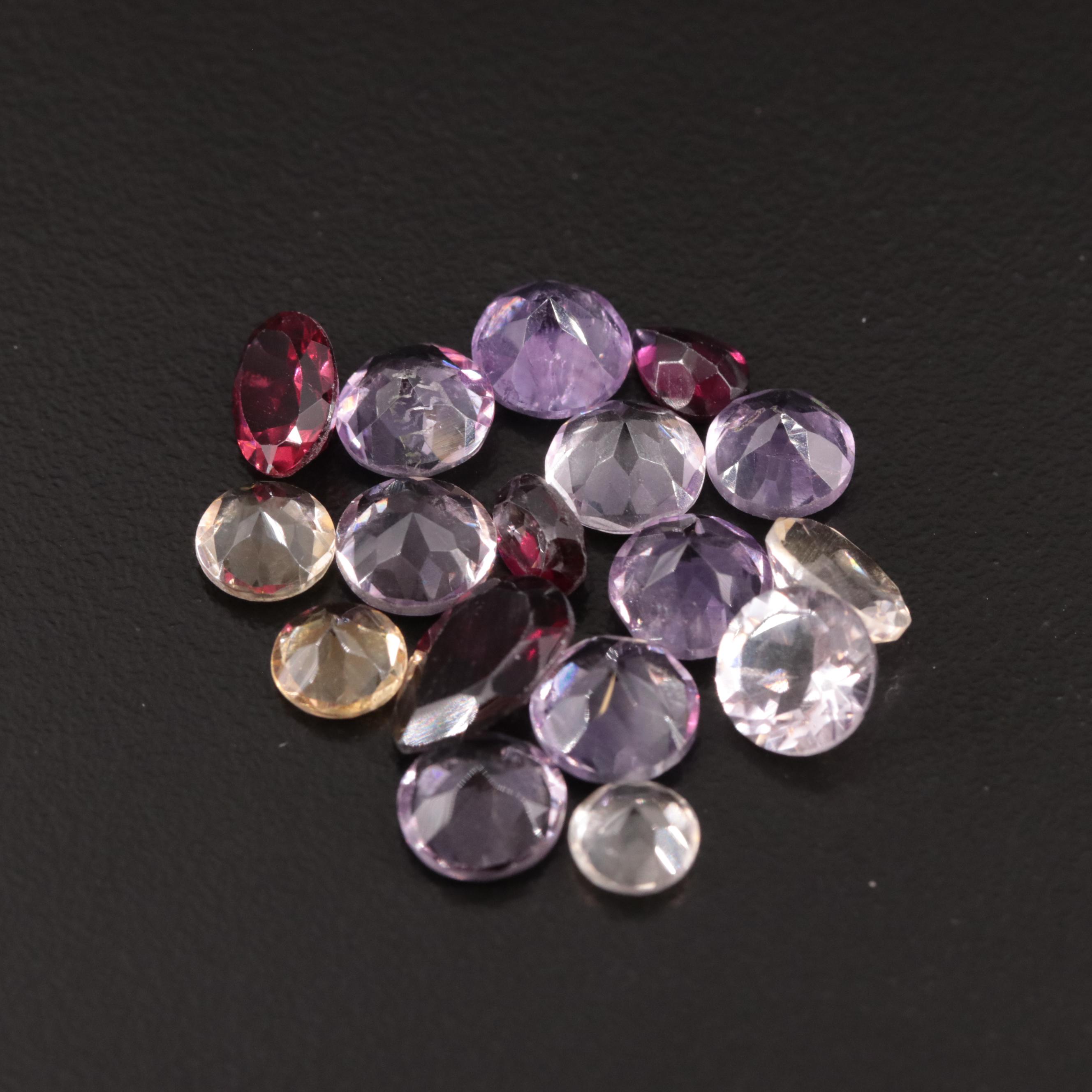 Loose 18.42 CTW Amethyst, Citrine and Garnet