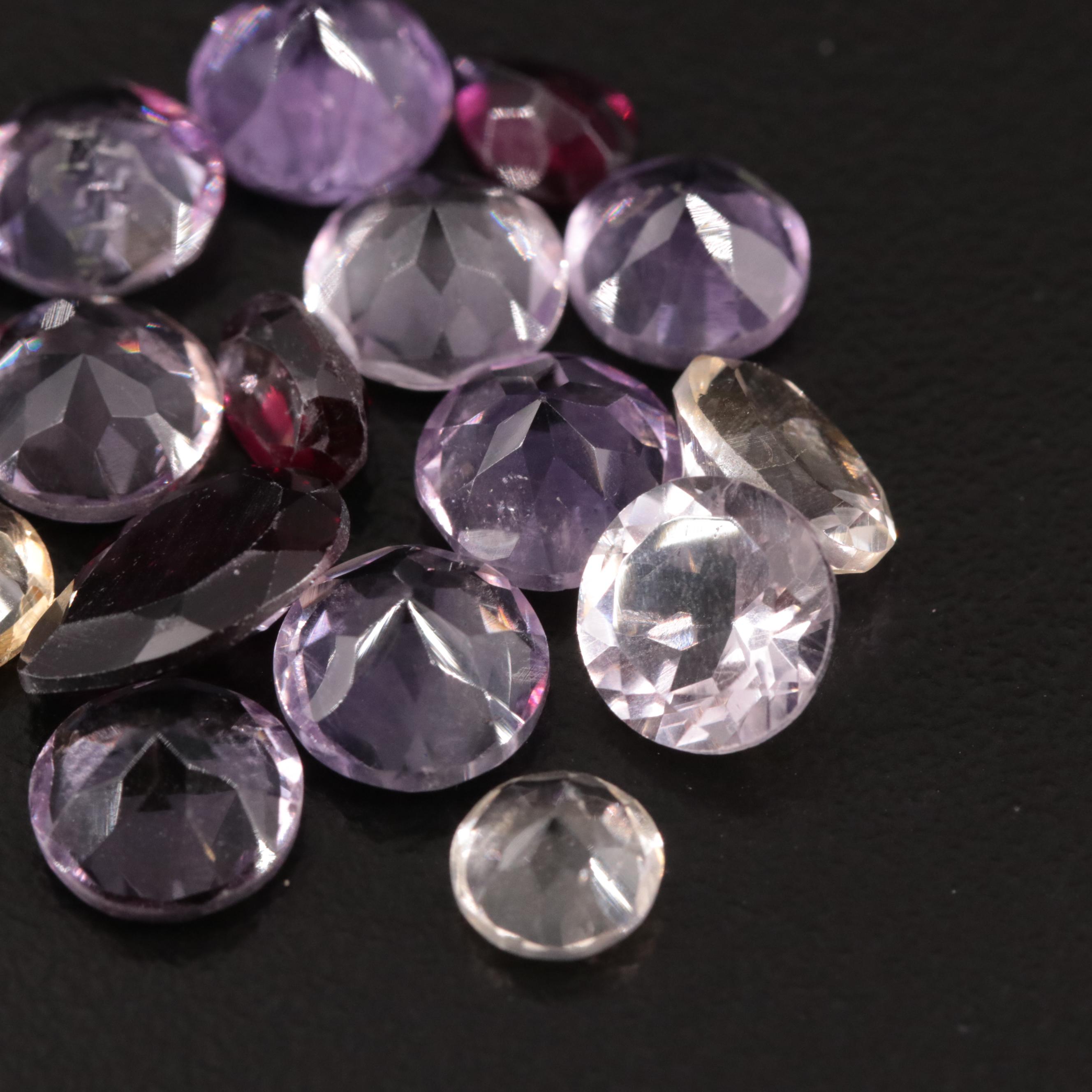 Loose 18.42 CTW Amethyst, Citrine and Garnet