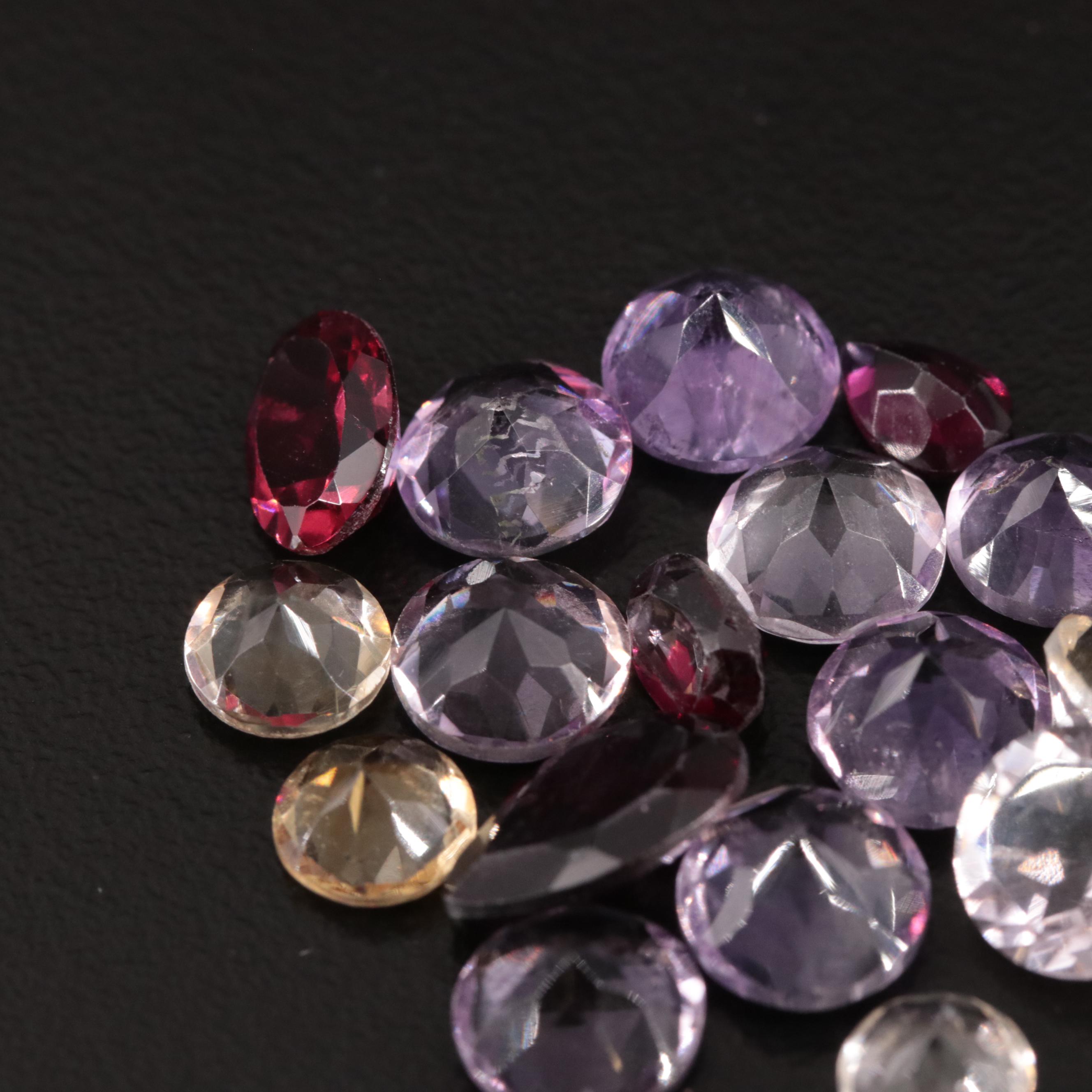 Loose 18.42 CTW Amethyst, Citrine and Garnet