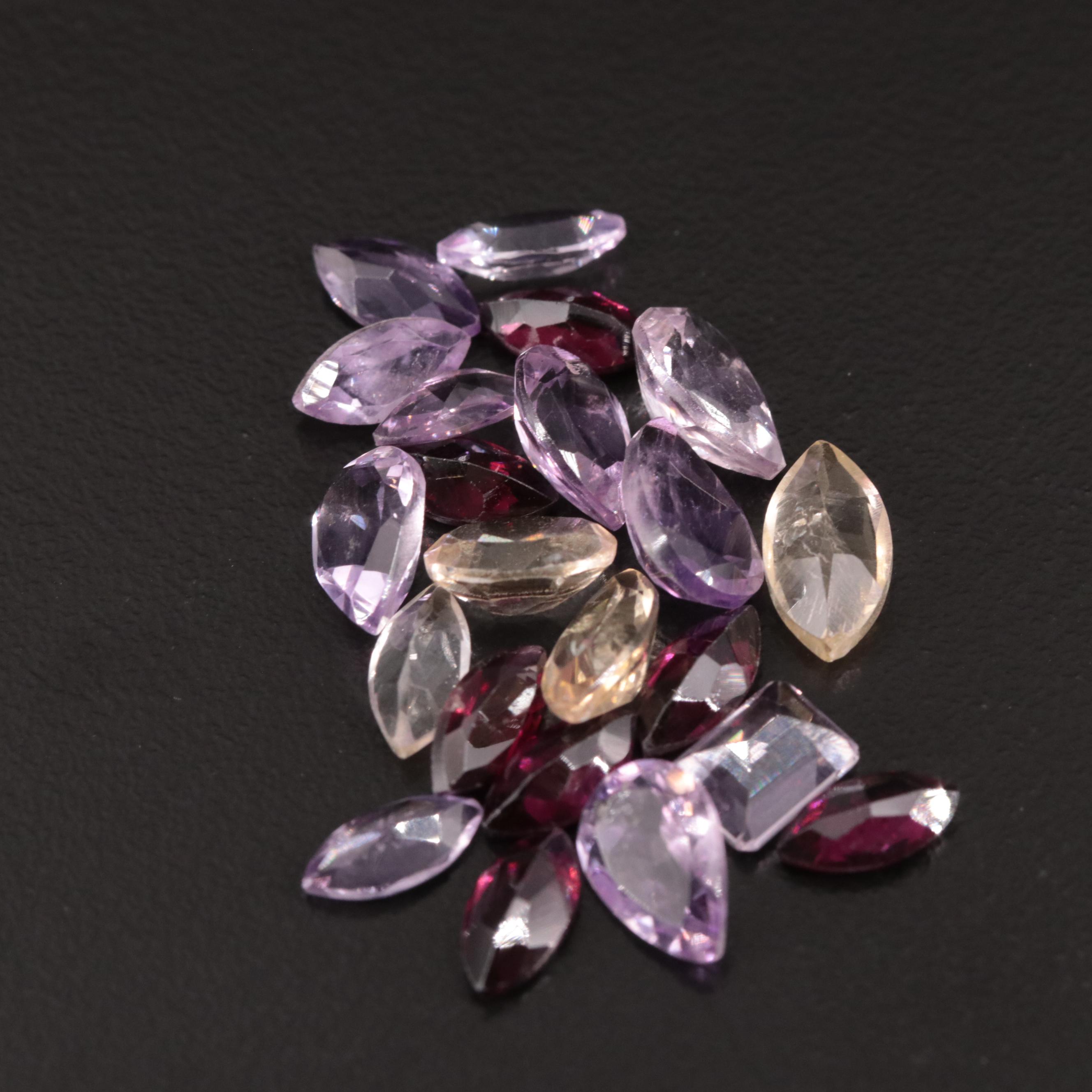 Loose 18.45 CTW Amethyst, Citrine and Garnet Lot