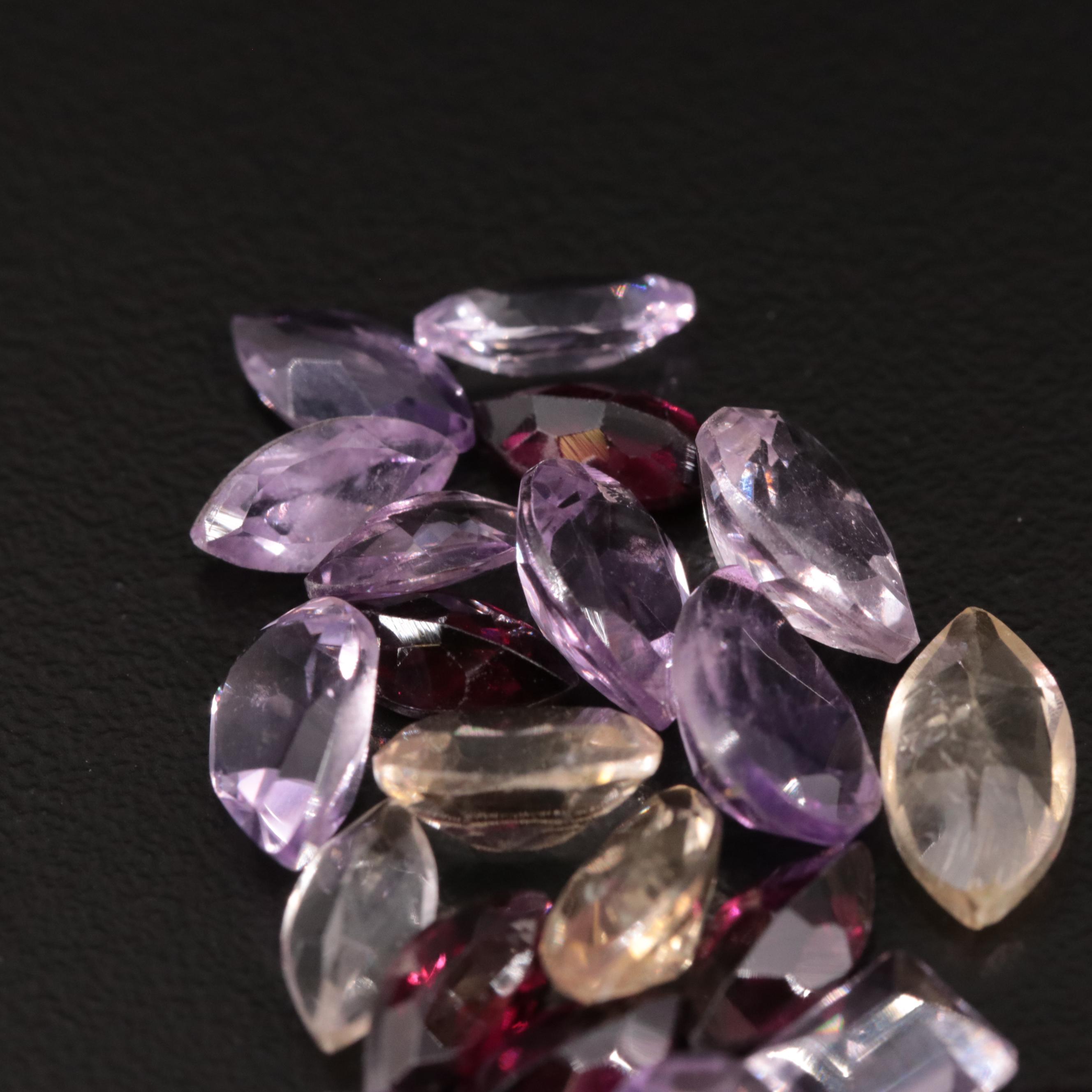 Loose 18.45 CTW Amethyst, Citrine and Garnet Lot