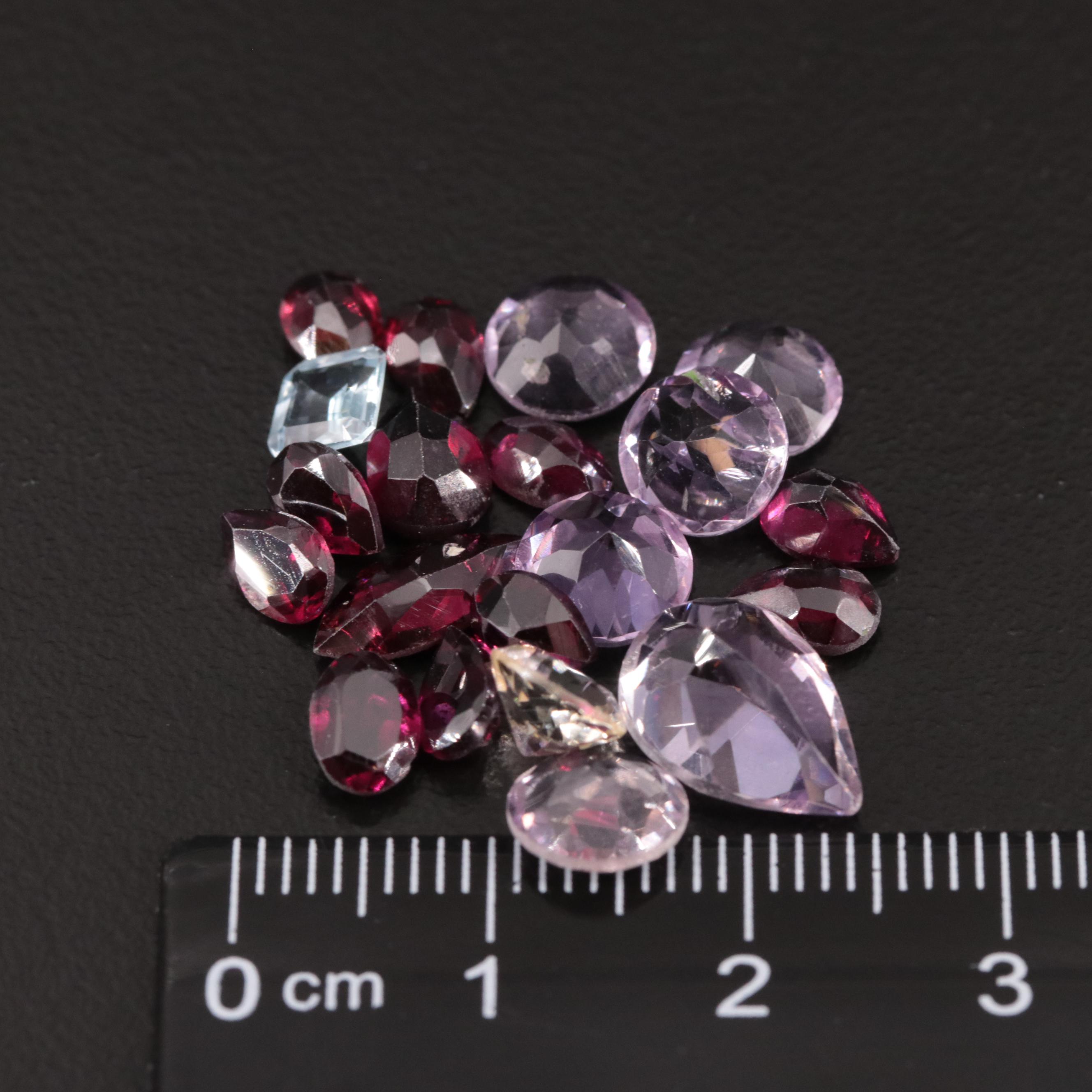 Loose 17.50 CTW Amethyst, Garnet and Citrine Lot
